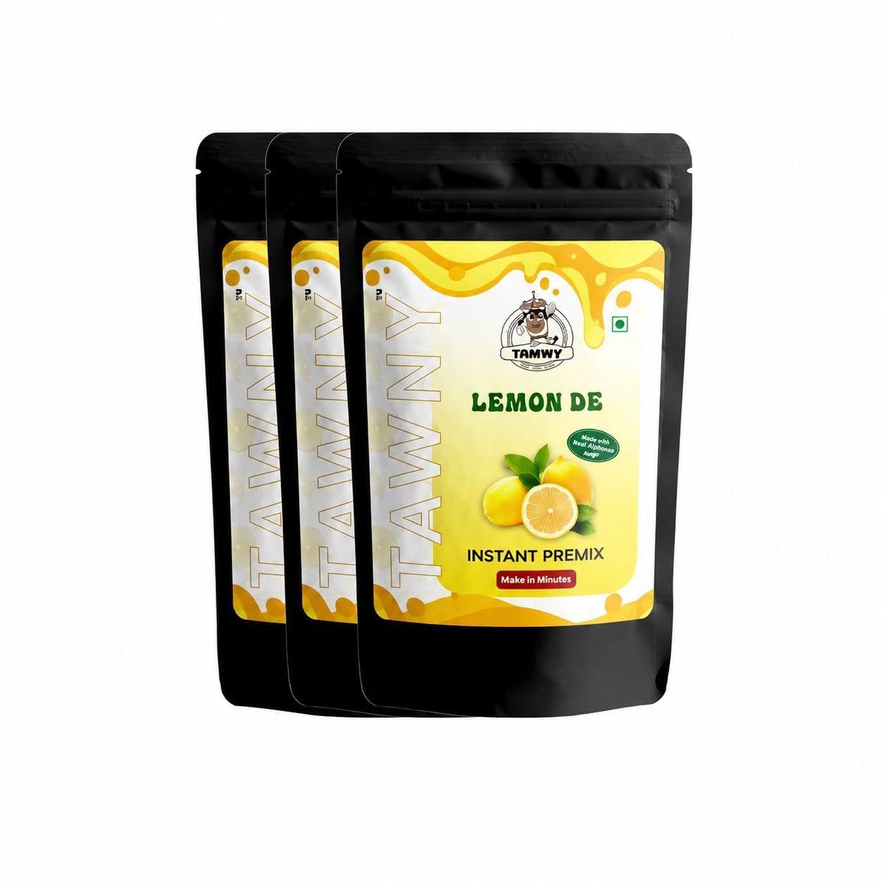 Tawny Instant Lemon Drink Premix | Tangy Citrus Flavored Beverage Powder | Refreshing Lemon Drink Mix | Smooth & Zesty Taste | Quick & Easy Preparation | Perfect Summer Refreshment | Pack of 3-image-11