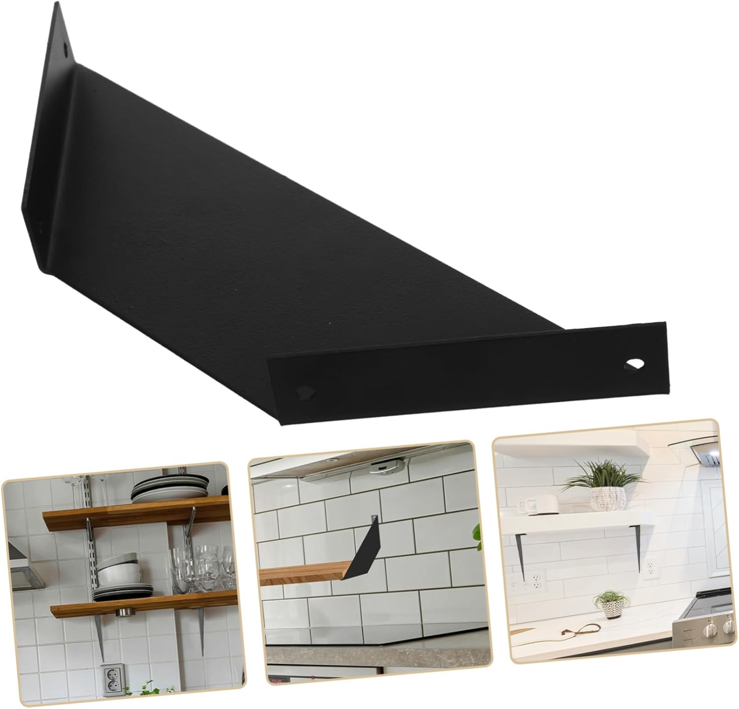 Zerodeko 4pcs Heavy Duty Metal Shelf Brackets Industrial Style Wall Supports for Wood Shelves for Storage