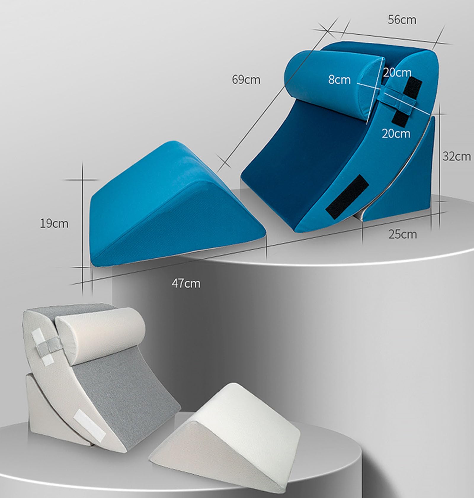 Ortho Pillows Bettkeilkissen-Set – Schaumstoff, verstellbar für Rücken, Bein, Knieschmerzen, Linderung nach Operationen, Säure-Reflux – stützende Kissen für besseren Schlaf, Lesen, Ausruhen –