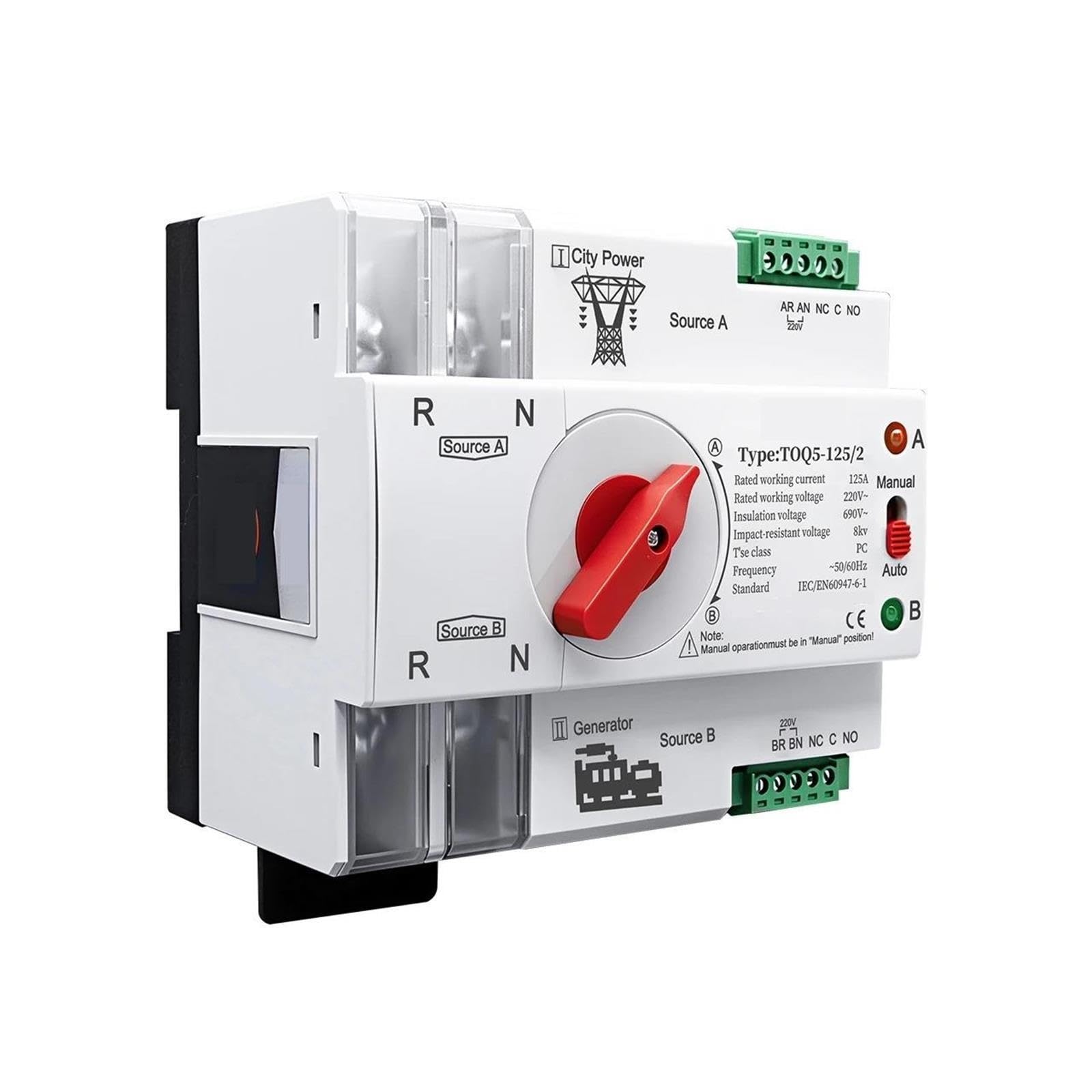 Interruttore di trasferimento automatico, compatibile con TOMZN,