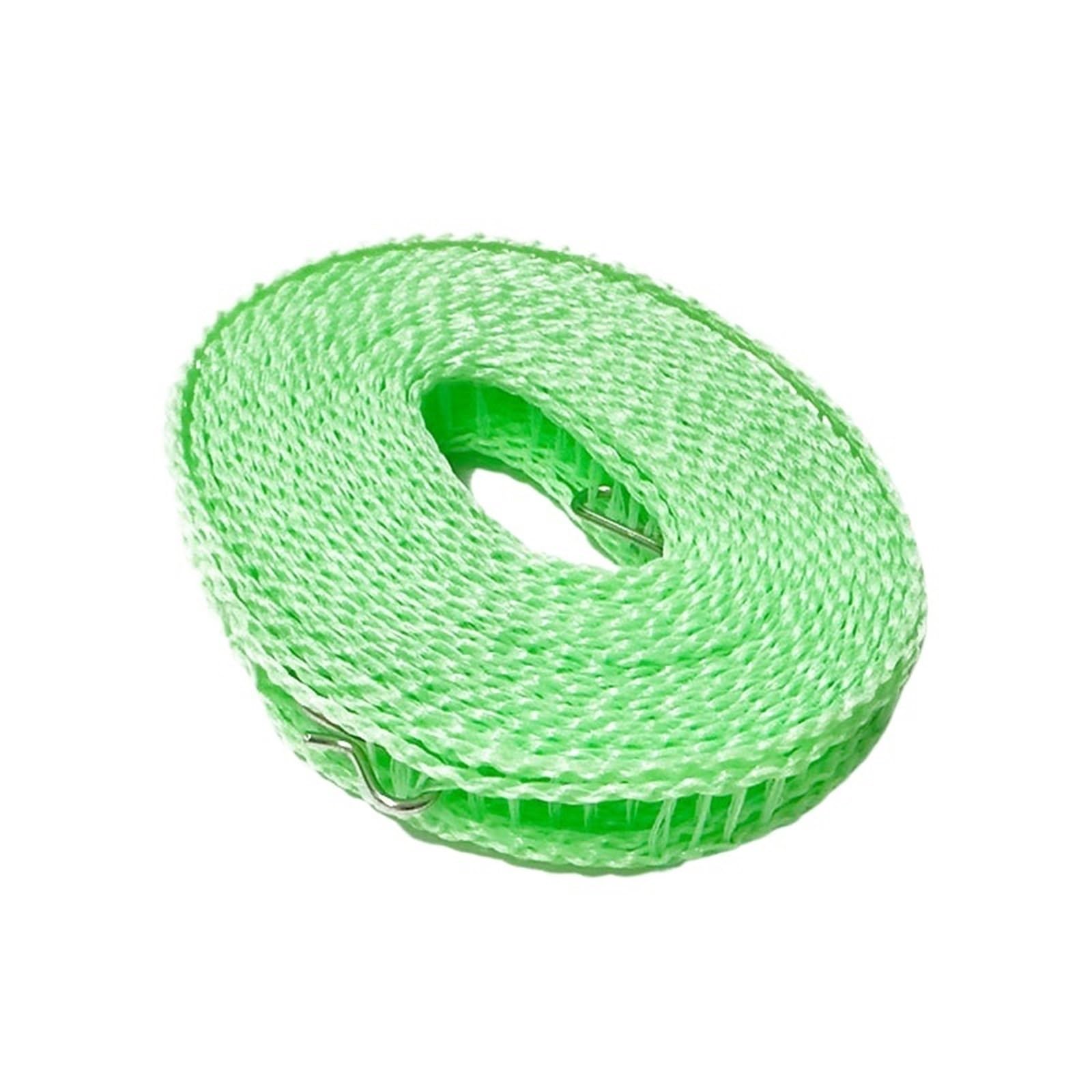 Laundry Line 2Pcs 10m/8m/5m/3metres Non-slip Windproof Hanger Outdoor Clothesline Travel Retractable Rope Washing Line Camping Drying Lines Home Gadget Balcony Garden(Green,8M)