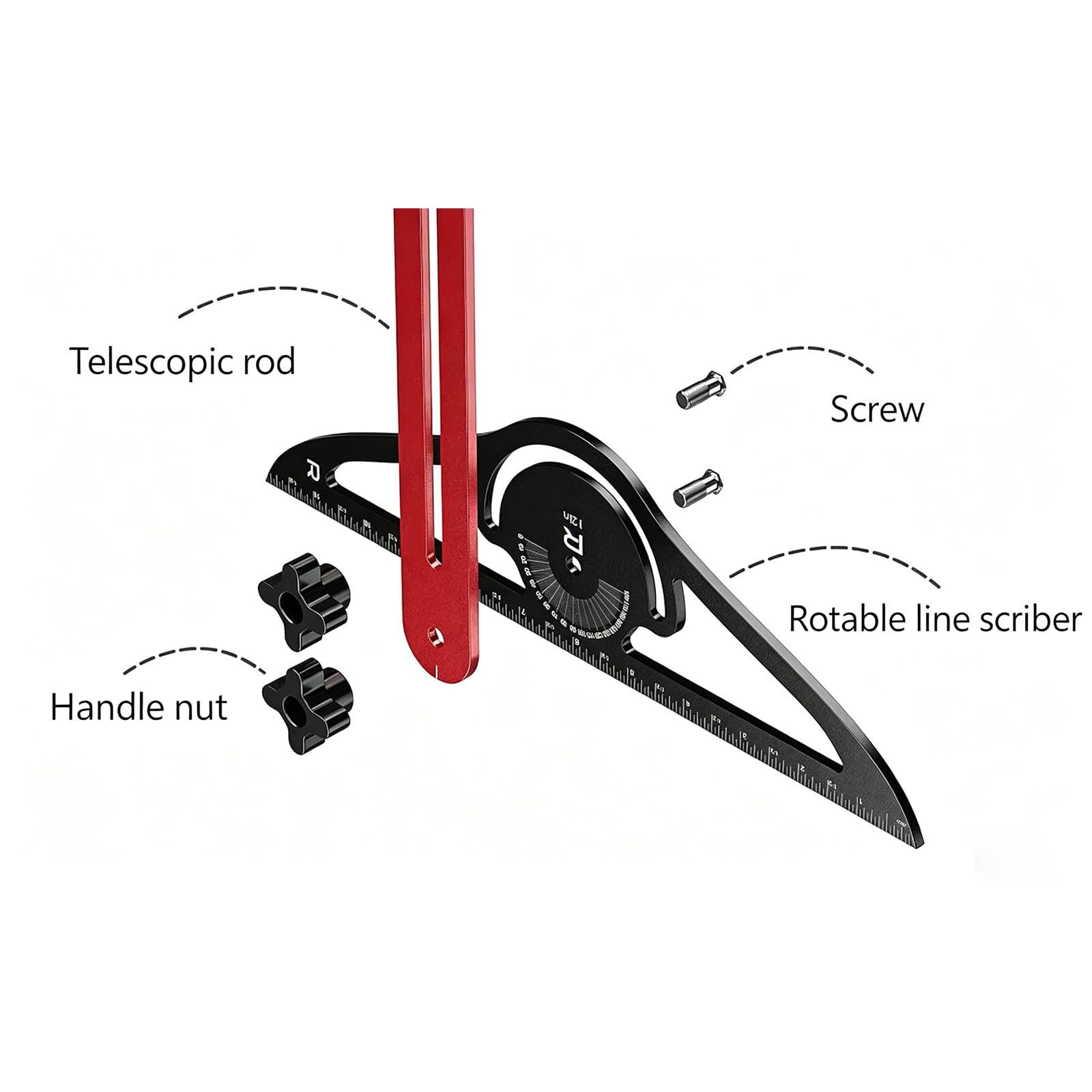 Strumento di misurazione pieghevole in alluminio multifunzionale gradini scala modello strumento regolabile gradini scale calibro mobili angoli modello