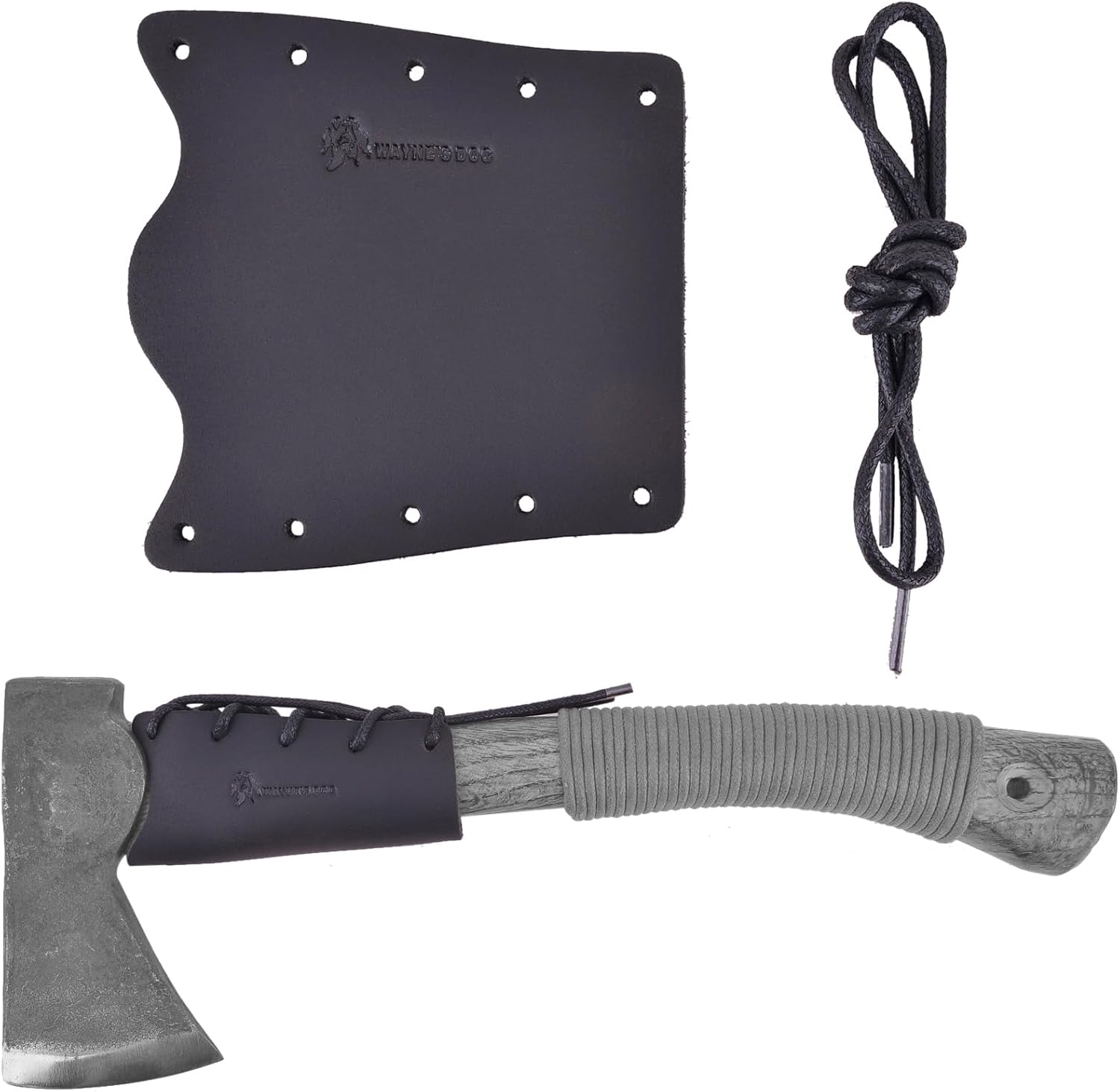 Leather Axe Handle Guard Cover Hatchtet Handle Collar, Garden Pick Protection Holster (Black-Axe Collar02)