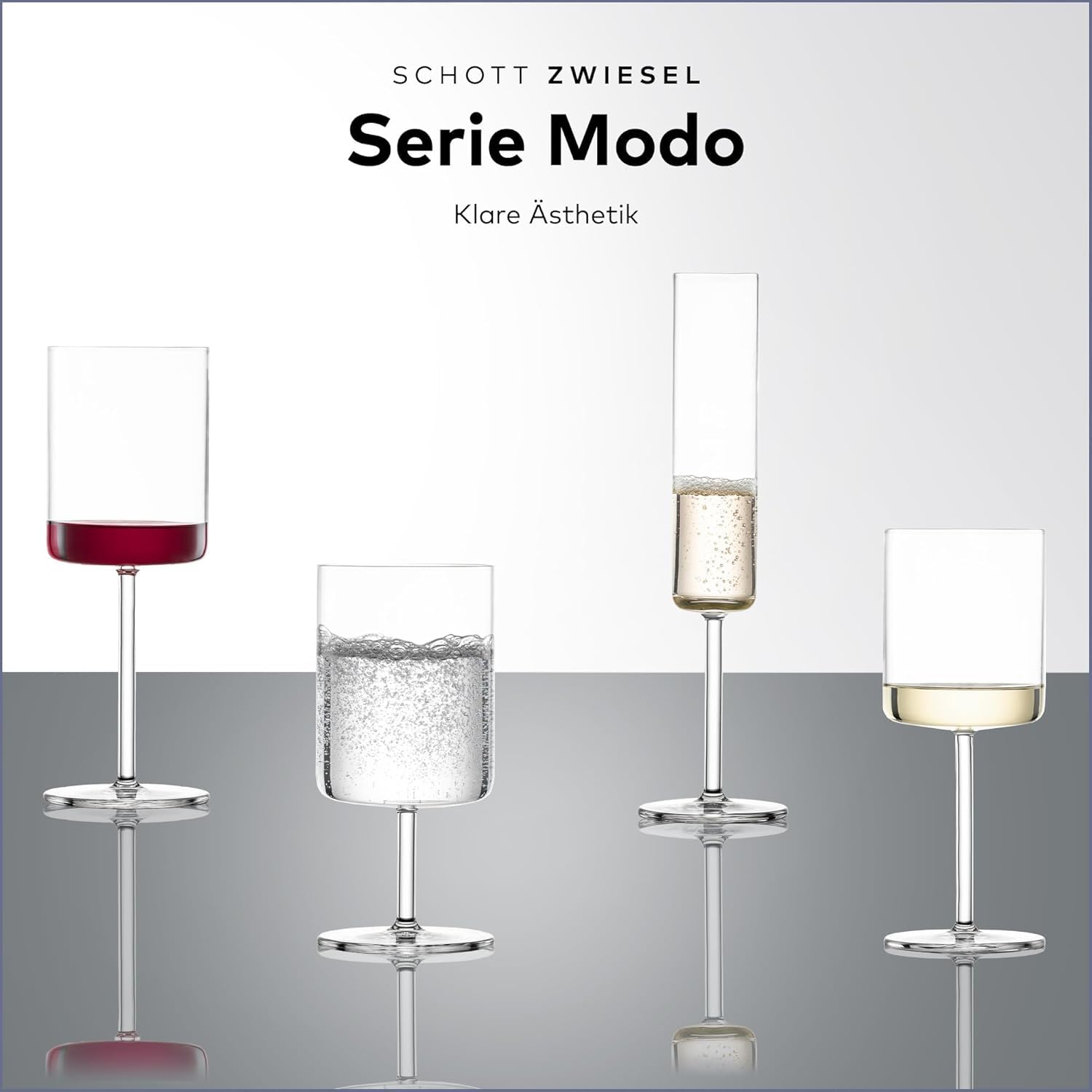 SCHOTT ZWIESEL Sektglas Modo (4er-Set), geradlinige Champagner Gläser mit Moussierpunkt, spülmaschinenfeste Tritan-Kristallgläser, Made in Germany (Art.-Nr. 119901)