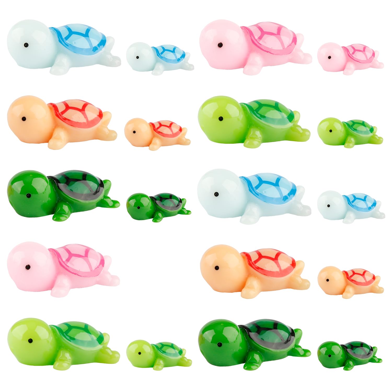 Luckious 20Pcs Mini Resin Turtle