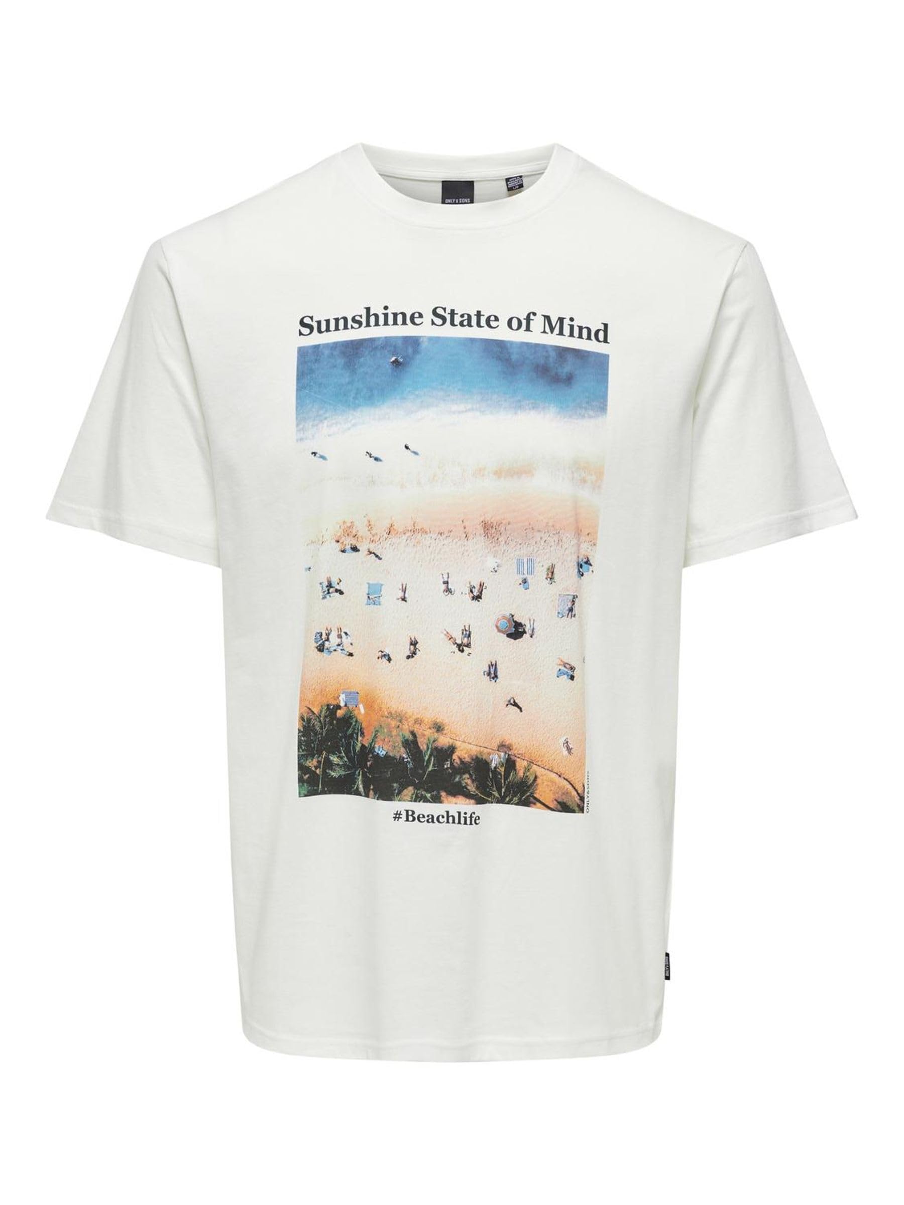 ONLY & SONS Men's Onskolton Reg Beach Photoprint SS Tee T-Shirt