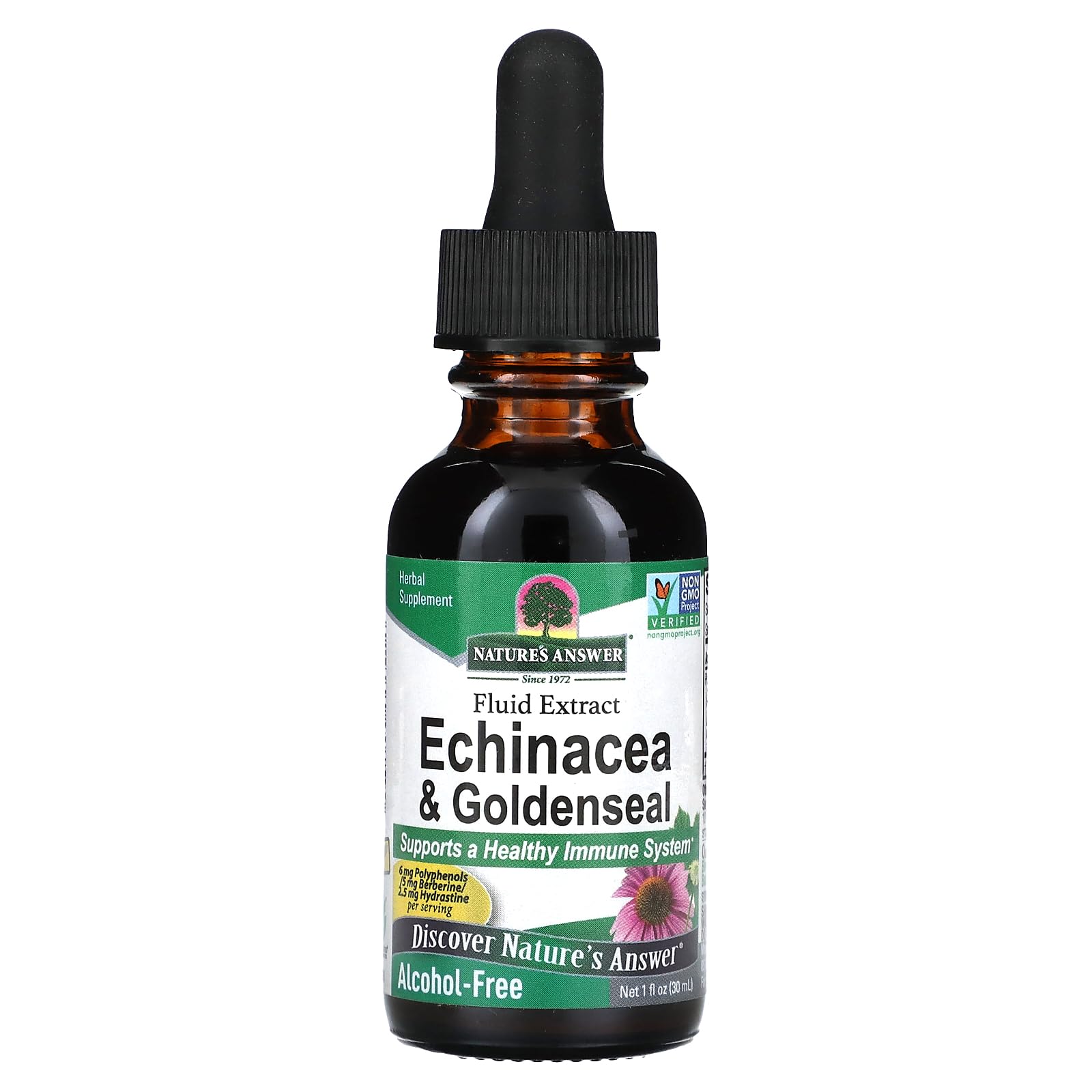 Nature's Answer Enchinacea & Goldseal | Supports A Healthy Immune System | Super Concentrated Pure Extract | Alcohol-Free, Gluten-Free, Vegan & Kosher Certified (1 Ounce)
