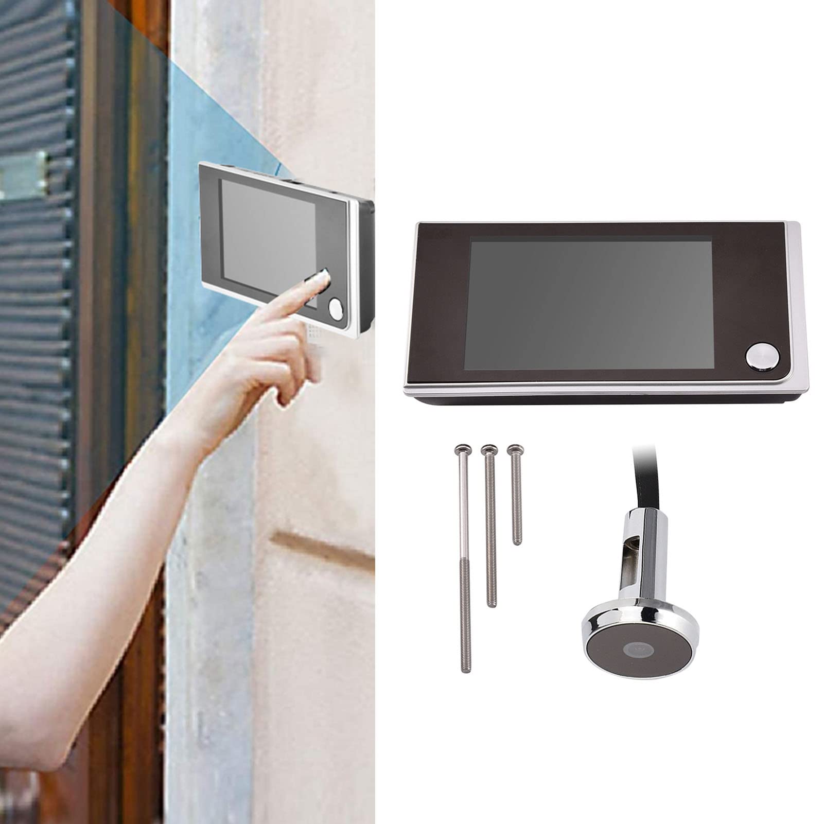 Digital Door Viewer , 3 . 5 inch LCD 120 Degree Peephole Viewer HD Electronic Cat Eye Camera for Home Security