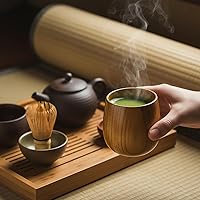 Vista 9 de Hiceeden Paquete de 6 tazas de té de madera, tazas de té japonés de 5 onzas, hechas a mano, taza de agua de madera natural para beber, vino, leche