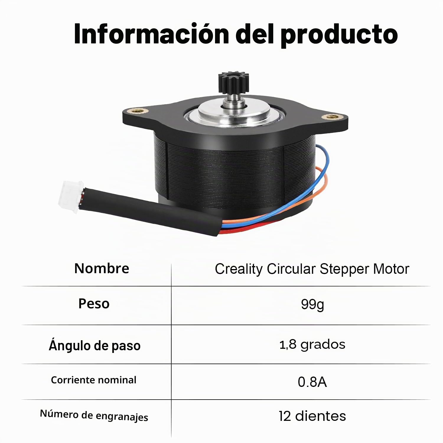 Creality K1C - Motor de extrusión de bajo ruido para motor paso a paso de 0,8 A, motor paso a paso de 12 dientes para impresora 3D Creality K1 Max/K1/K1C/Ender 3 V3 Plus /K1 SE