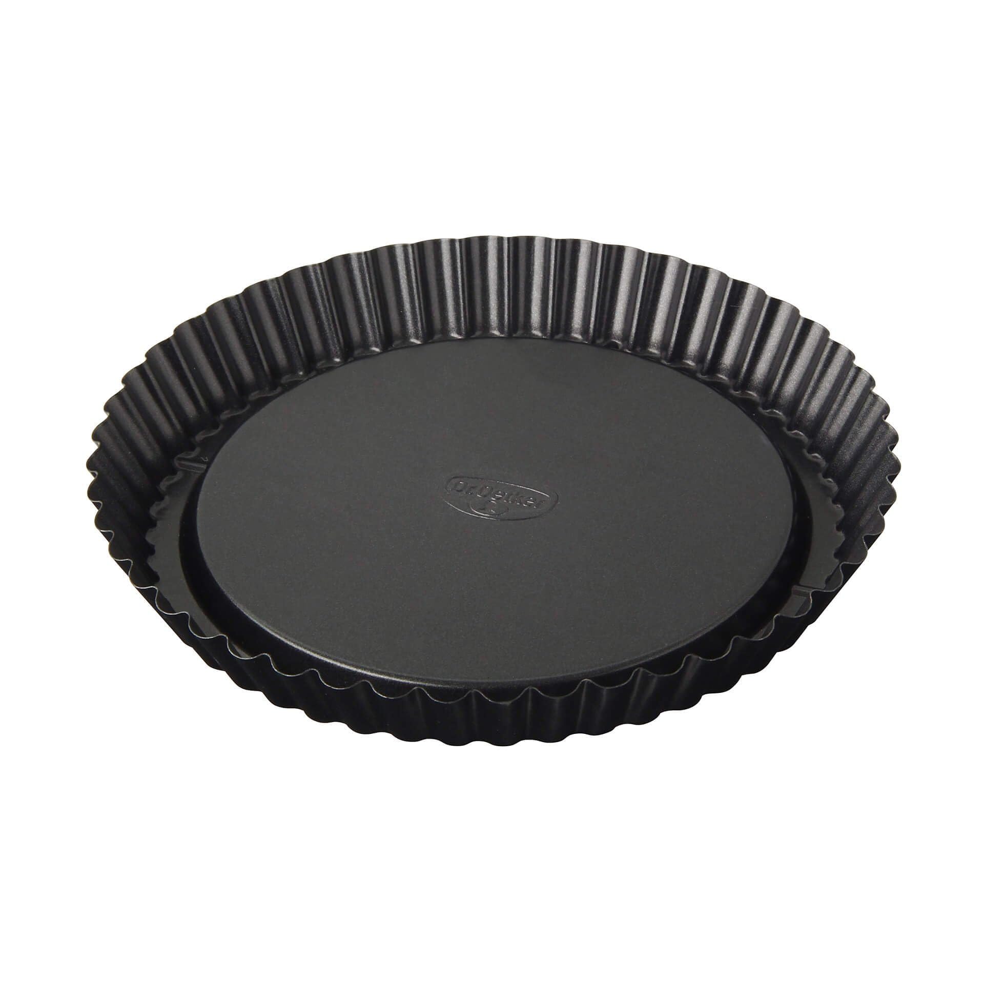 Dr. Oetker Tradition 22 cm Non-Stick Bakeware Flan Tin, Black