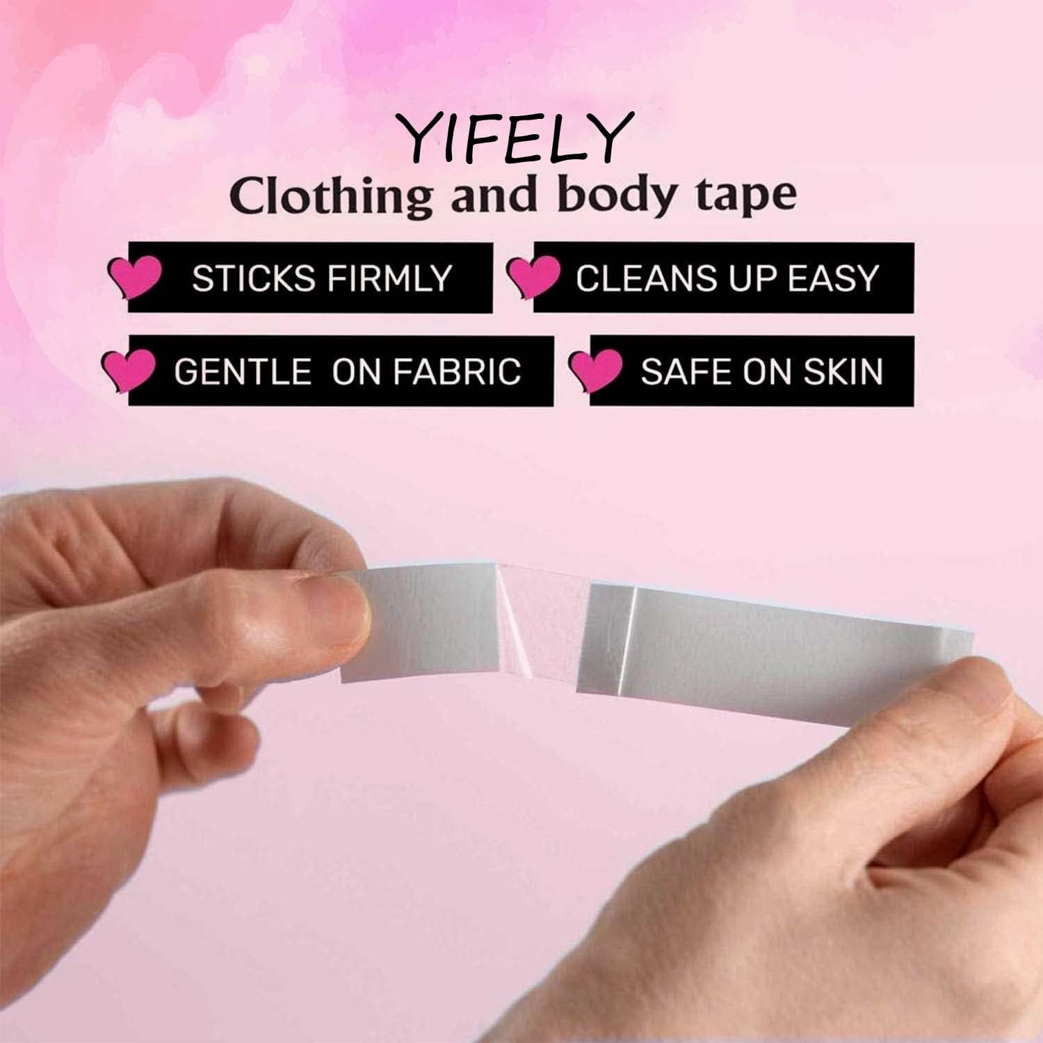 Double Sided Tape for Clothes and Fashion, Clothing and Body (36 Strip Pack) | All Day Strength Tape Adhesive and Gentle on Skin and Fabrics | Transparent (36)