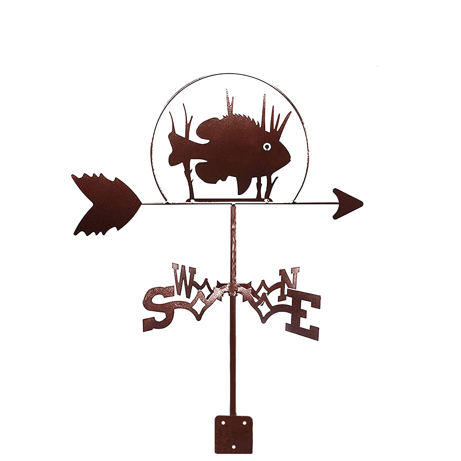 WIQUYBML wind vane Weather Vanes Grouper Bear Shark courtyard wrought iron weather Wind Direction Indicator Weathercock Measuring Tools Stainless Steel for Outdoor Decor Craft (Grouper