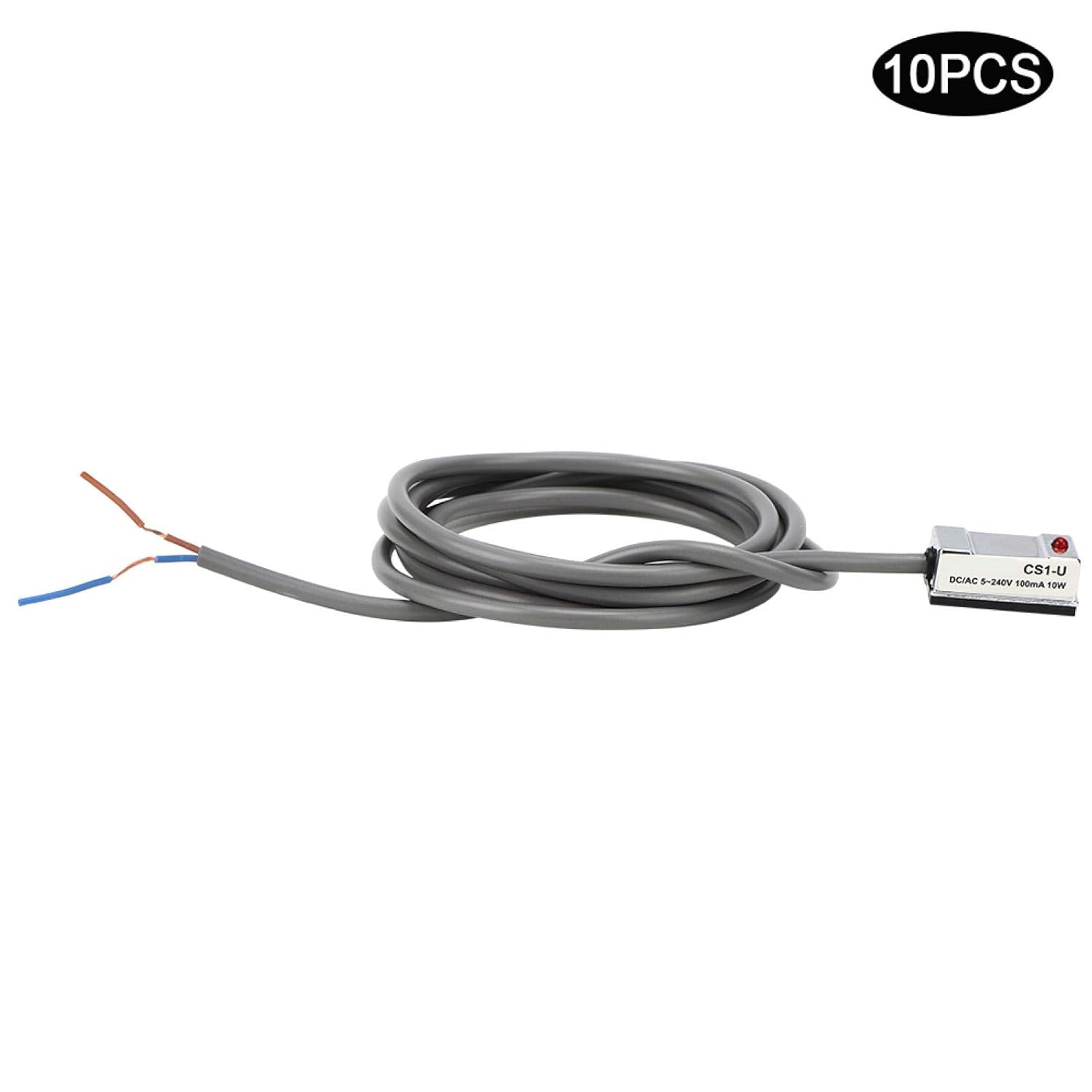 Fafeicy 10Pcs Magnetic Switch, Cylinder Magnetic Switch CS1‑U 10W Pneumatic Cylinder on Off for SI.SU.SC.JSI.MI.MA50‑63 Used to Detect Magnetic Switches