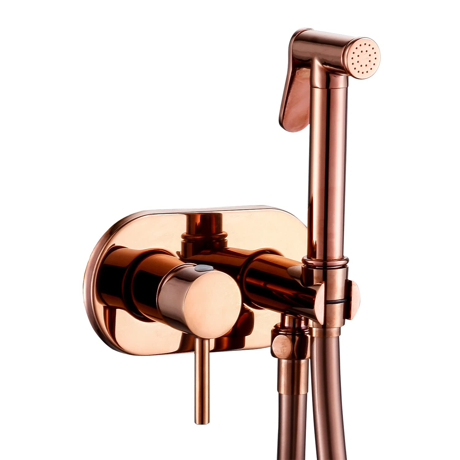 Douche thermostatique or rose et bidet musulman pour salle de bain