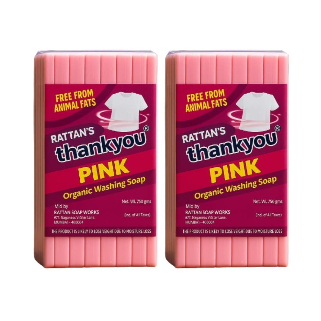 Rattan's Thankyou Organic Pink Washing Soap – 750g (Pack of 6 Bars) | Natural Fabric Cleaner for Hand & Machine Wash | Gentle on Skin, Tough on Stains | Eco-Friendly & Fragrant (2)-image-13