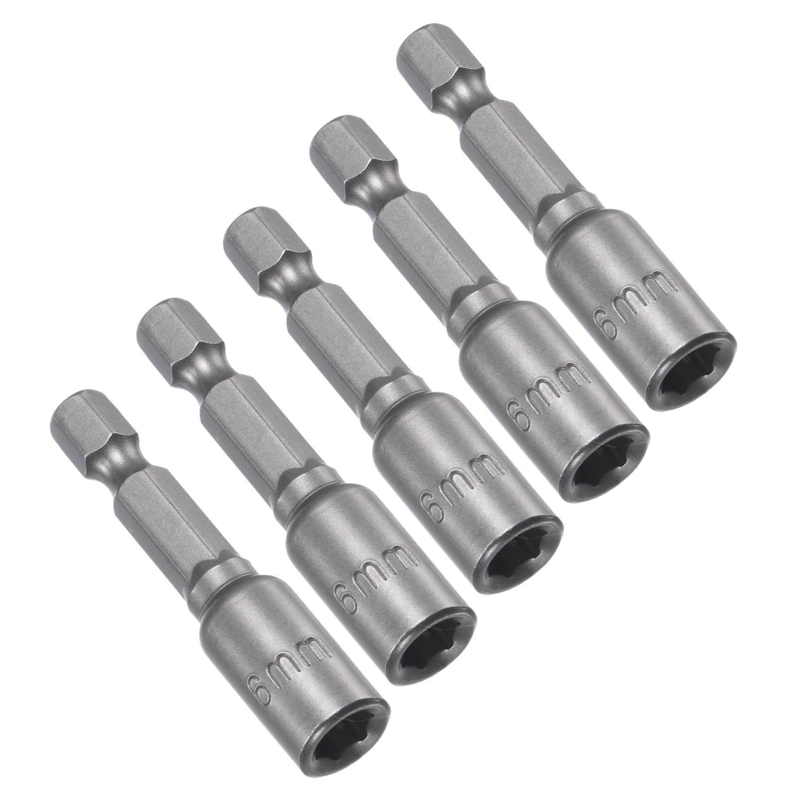 ROWORKX 6mm Nut Setter Driver Bit Magnetic Quick-Change 1/4" Hex 5pc