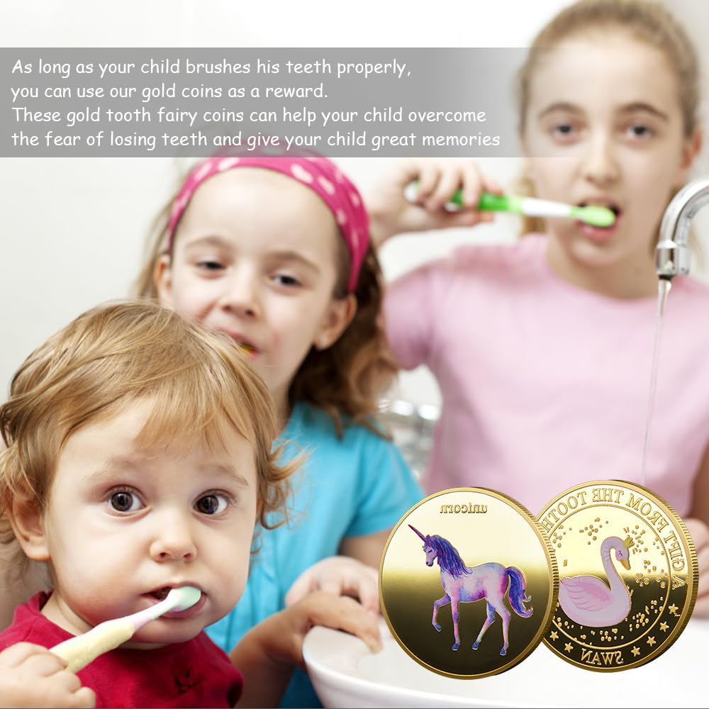 12 Monedas De Hada De Los Dientes Goldtaler Con Diferentes Patrones, Regalos Para Niños Y Niñas