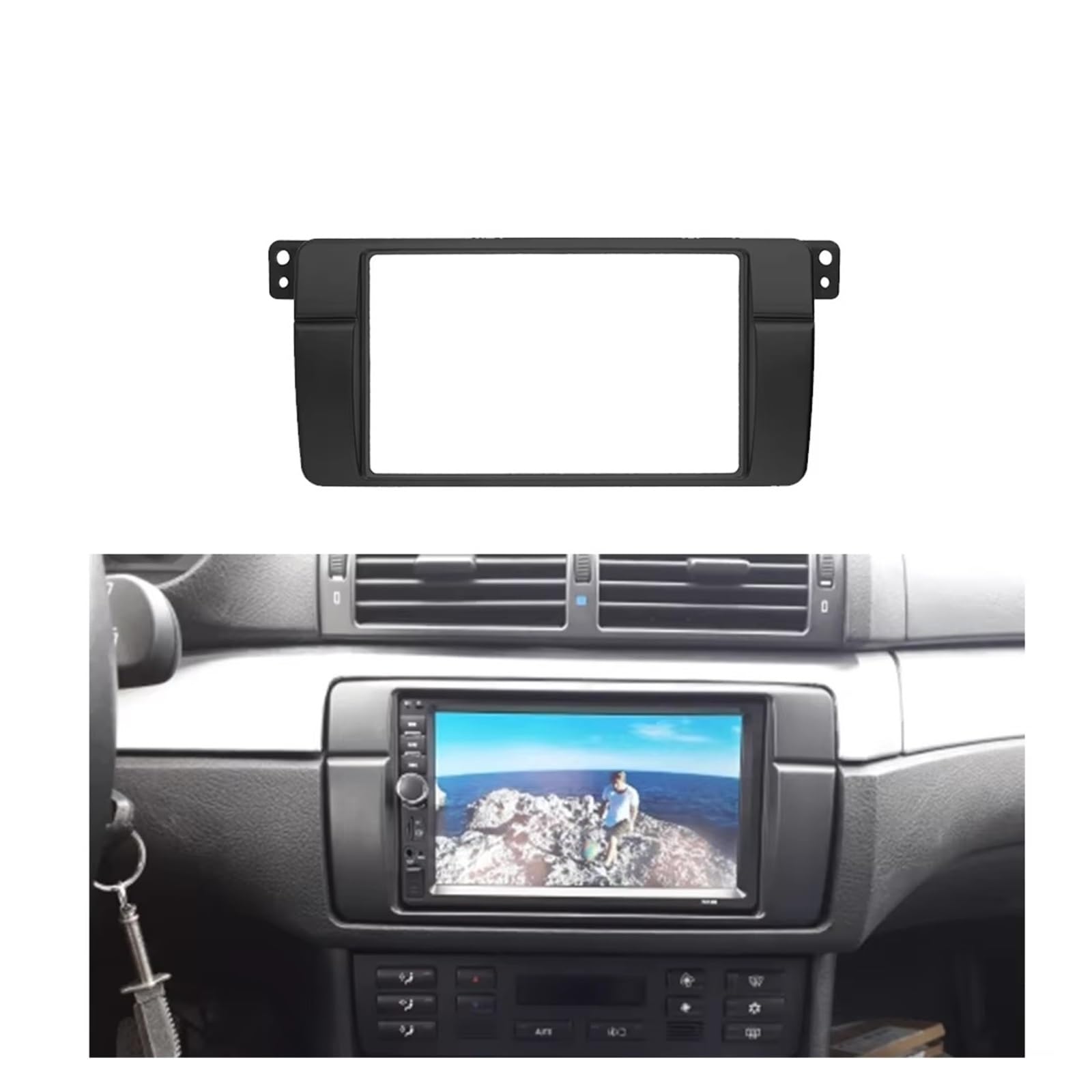 Montaggio autoradio doppio Per BMW 3 Per Serie Per E46 1998-2005 DVD Stereo Pannello Staffa Montaggio Trim Telaio Cablaggio Antenna Doppia 2 Din Fascia