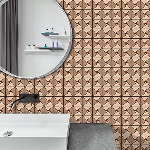 Vamos Tile Peel And Stick Backsplash Tile With Gloves - Metal Tile Stick On Backsplash For Kitchen And Bathroom Rosegold Windmill Puzzle Glass Mixed Self Adhesive Mosaic Tiles(12"X12"X10 Sheets) #TOP3