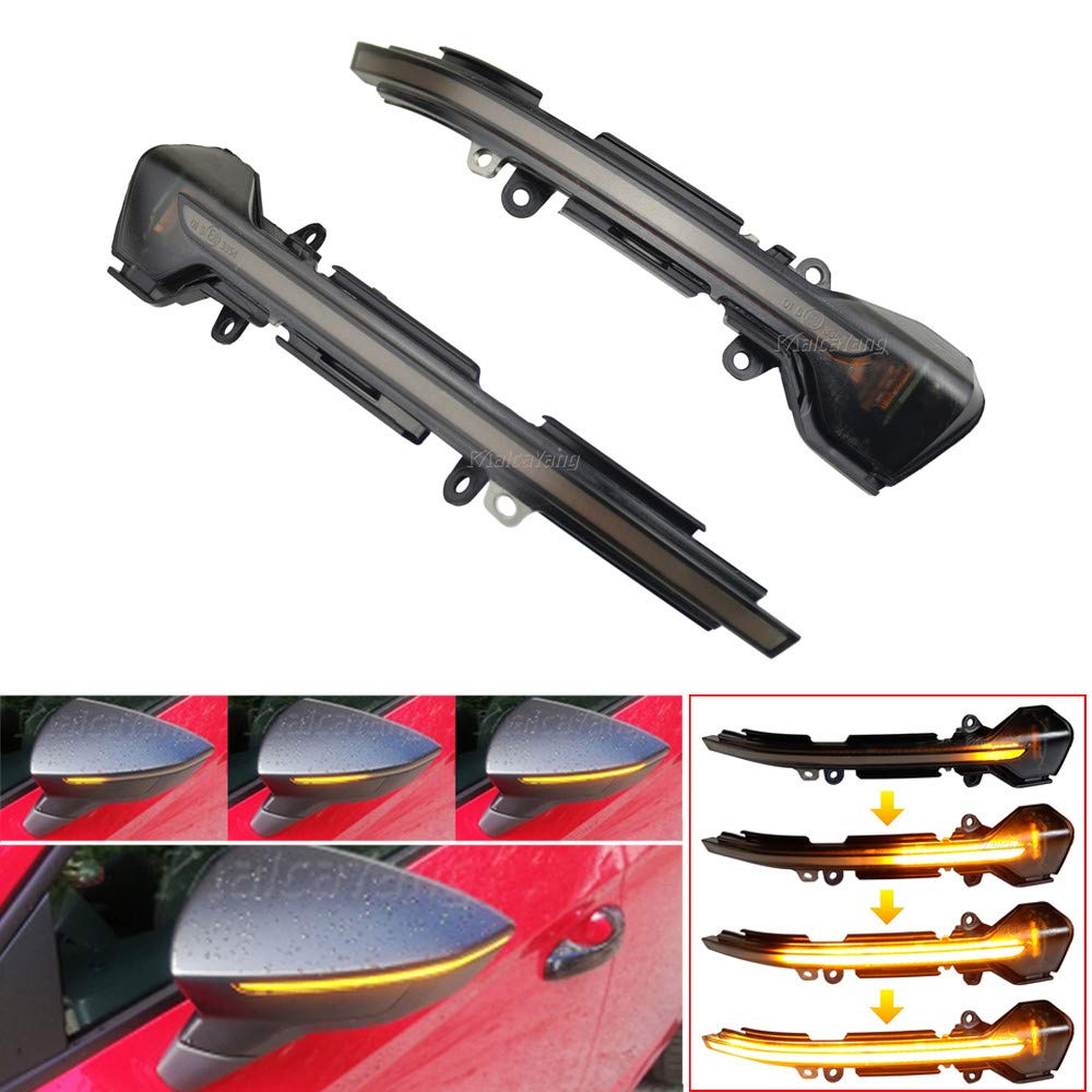 YSQOFDNFD 1 Coppia Dinamico Indicatori Direzione Luci Laterali Specchietto Retrovisore Lampada per Seat per Leon III Mk3 5F 2013-2018 per Ibiza KJ Mk5 V per Arona Segnale di svolta dell'auto
