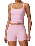 Two Piece Workout Sets For Women Tank Top Matching High Waist Booty Lifting Shorts Gym Yoga Active Wear Outfits