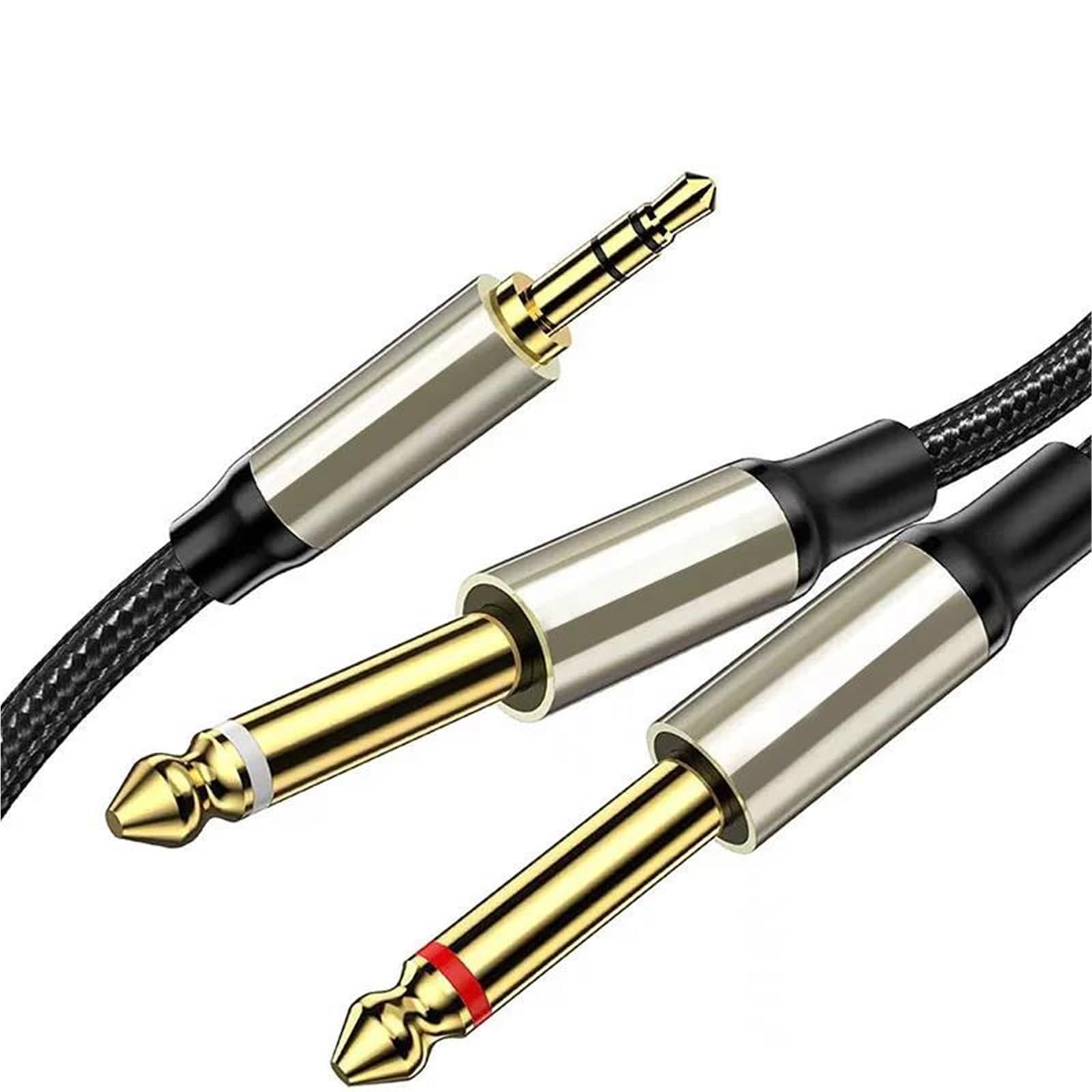 Kabel Do Gitary Kabel Stereo 3,5 Mm TRS Do Podwójnego Adaptera Przewodu Rozgałęźnego 6,35 1/4 Mono Y(5m)