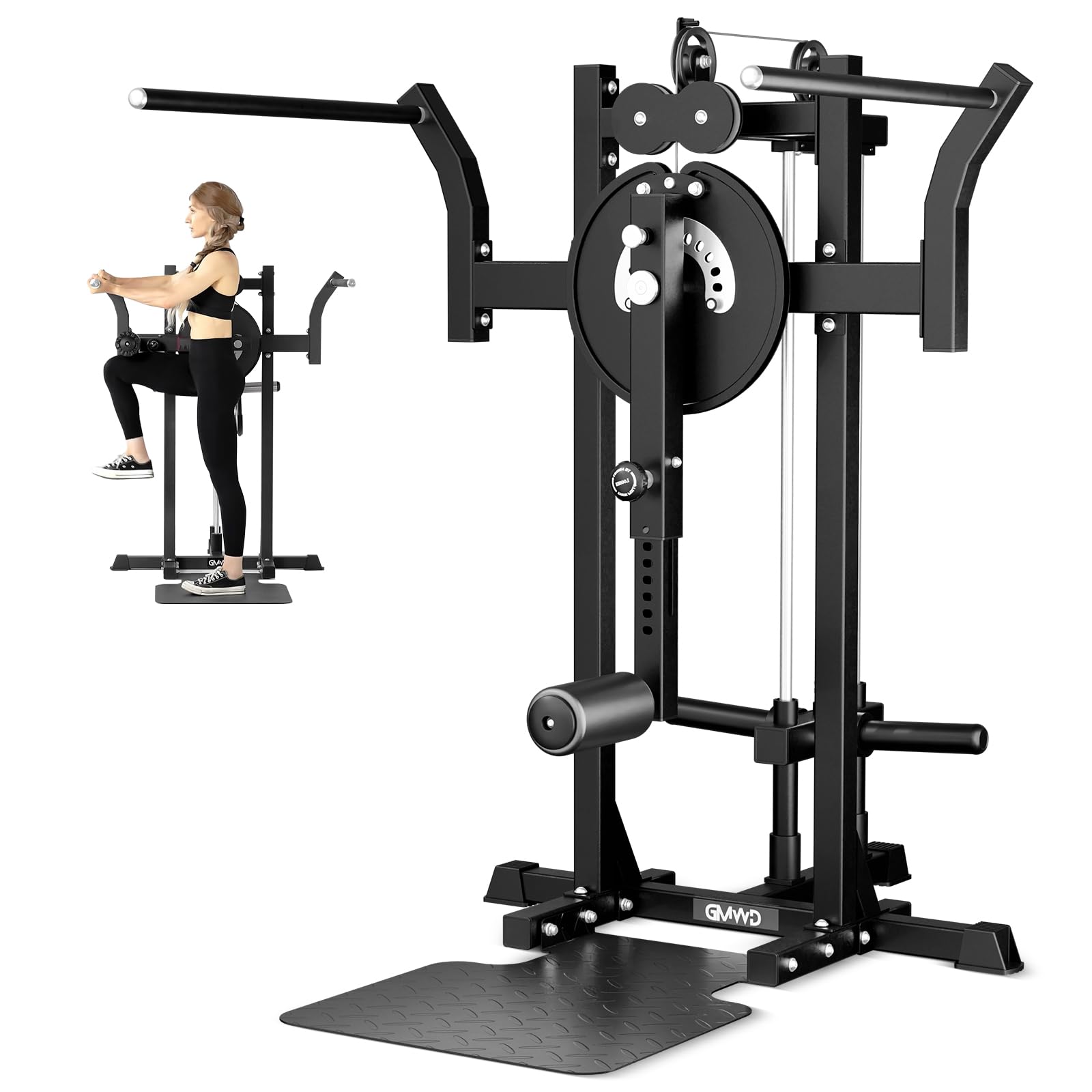 GMWD Multiple Hip Abductor Machine, Adjustable Standing Hip Abductor Adductor with 9 Height Setting, 450lbs Capacity Plate Loaded Inner and Outer Thigh for Home Gym(Hip Machine Only)