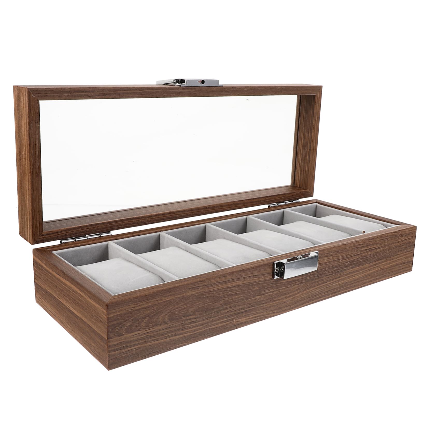Beaupretty Scatola per Orologi in Legno 6 Scomparti, Organizer Delicato per Esposizione e Protezione, per Negozio di Gioielli e Collezione Personale