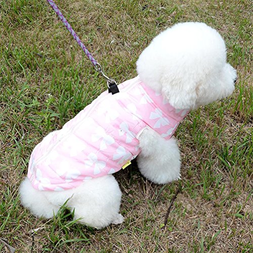 Image of SMALLLEE Lucky Store New Various Pet Cat Dog Soft Padded Vest Harness Small Dog Clothes Pink Bow, Model: BFL049-Pink-L, L(Chest 17.7 inch Back 15.0 inch)