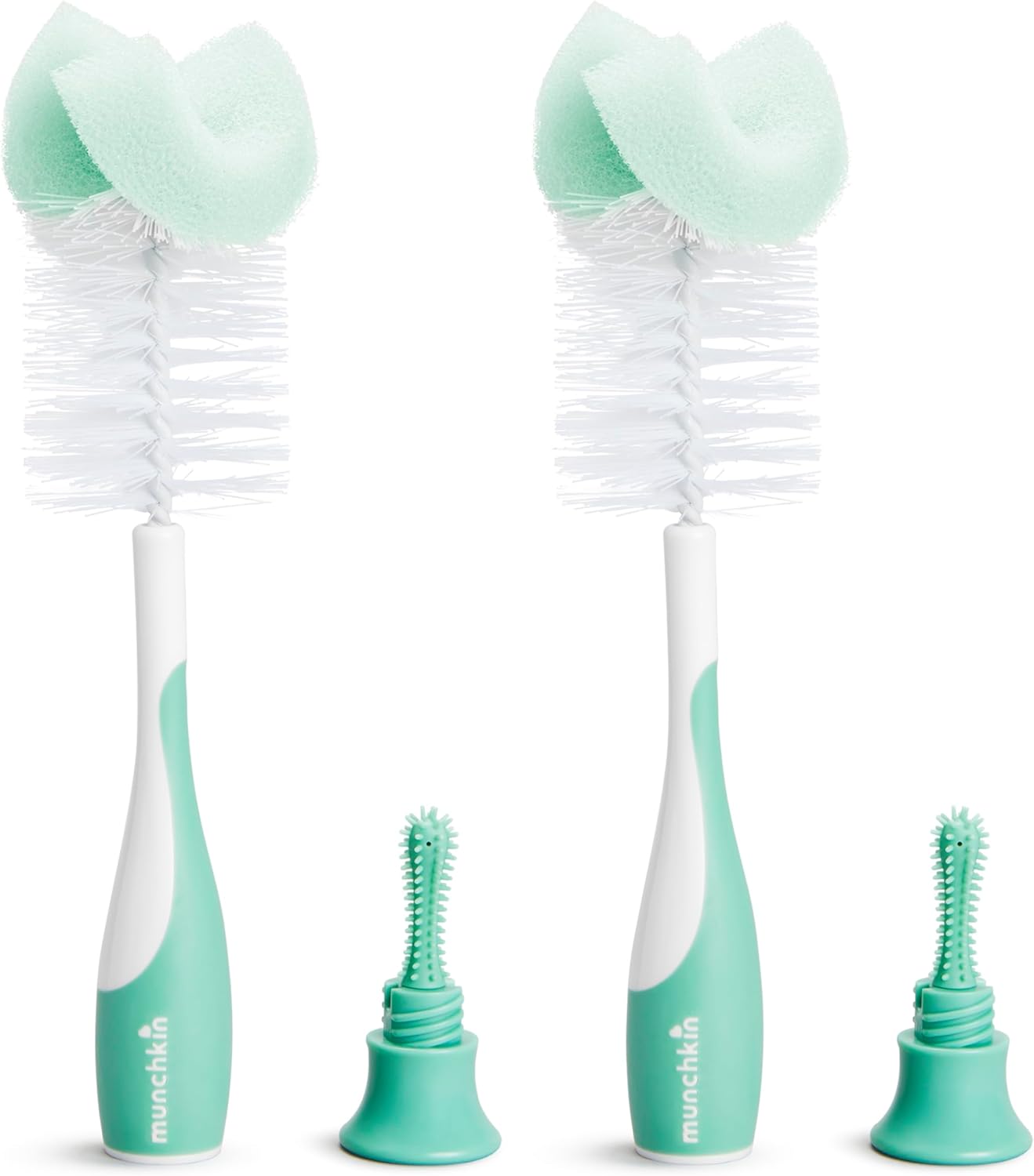 Munchkin Sponge Bottle Brush, 2 Pack, Green Bottle Brush, Sage