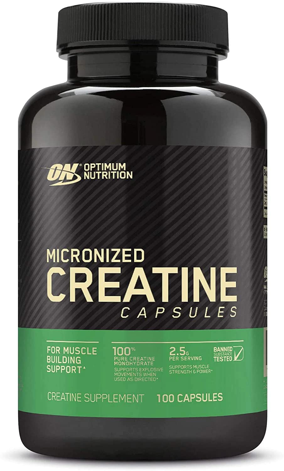 Optimum Nutrition Creatine 2500 Micronized Creatine Capsules / 100% Pure Creatine Monohydrate / 2.5 Grams of Creatine Per ...