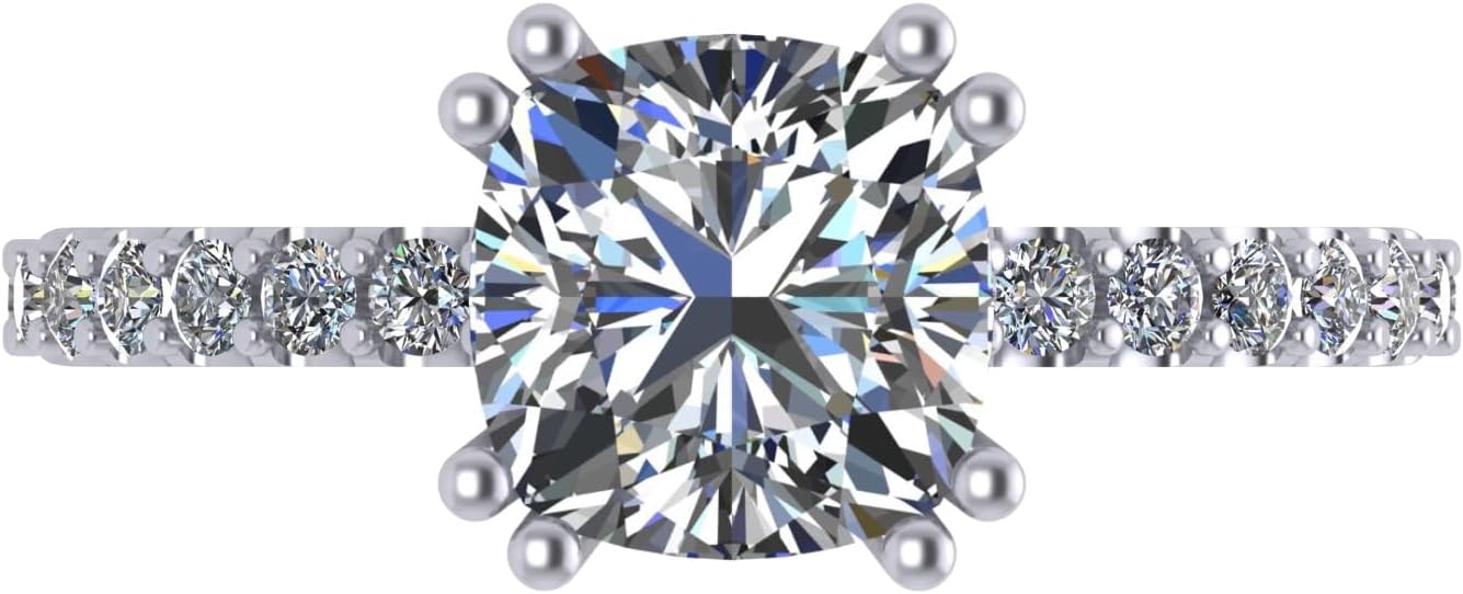 NANA Jewels 1.5-3CT Platinum Plated Sterling Silver Rings CZ Cubic Zirconia Oval Cushion Princess Asscher Cut Engagement Rings