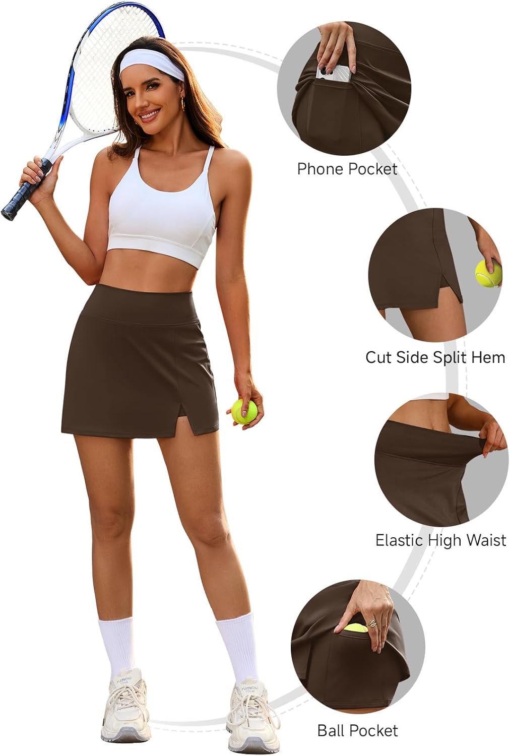 NIASHOT Womens Skort with Pockets Summer Fashion Tennis Skirt Mini Golf Clothes Athletic Outfits High Waisted Workout Skorts - Image 4