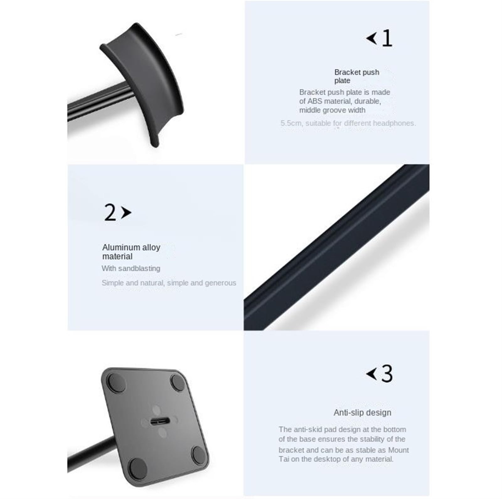 MRKU Supporto per Cuffie, Gancio per Cuffie, Supporto da scrivania, Supporto per Display, Salva