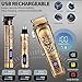 Roziapro Professional Hair Clippers for Men, Hair Trimmer for Haircut Cordless Hair Clippers Set with Rechargeable Nose Hair Trimmer, Gifts for Men (Gold)