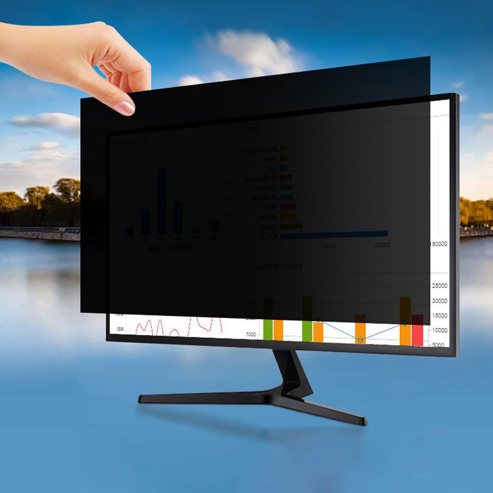 30-71 cm Filtr prywatności komputera, mierzony ukośnie ekran prywatności do panoramicznych monitorów komputerowych, folia zapobiegająca podglądaniu, ochrona przed zarysowaniami, ochrona przed