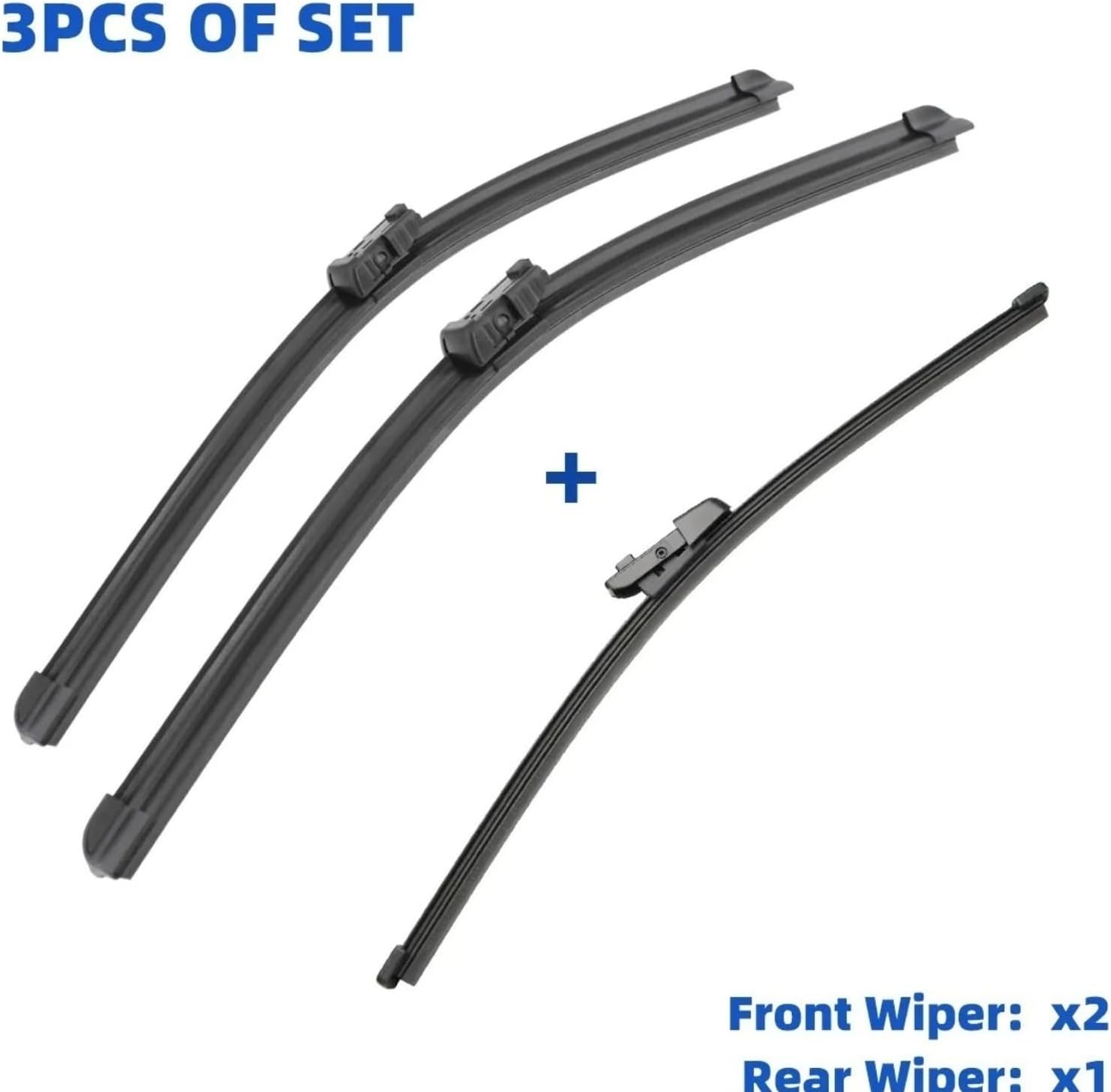Wiper Refills For VW For Touran 1T3 2010-2015 24"+18"+14" Front Rear Wiper Blades Cutter Accessories 3PCS