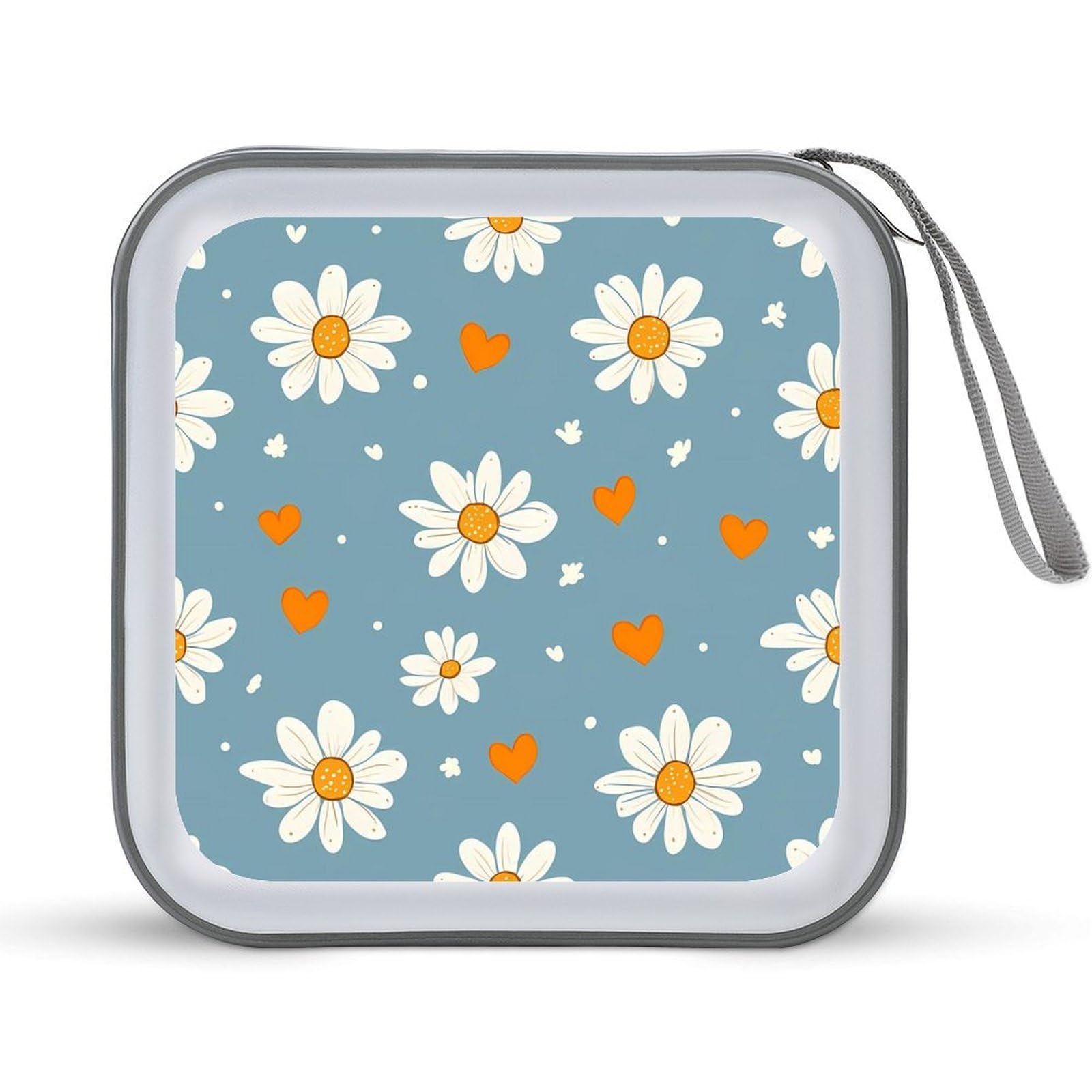 Daisy Flower CD Case Portable DVD Holder Storage Organizer for Home Travel