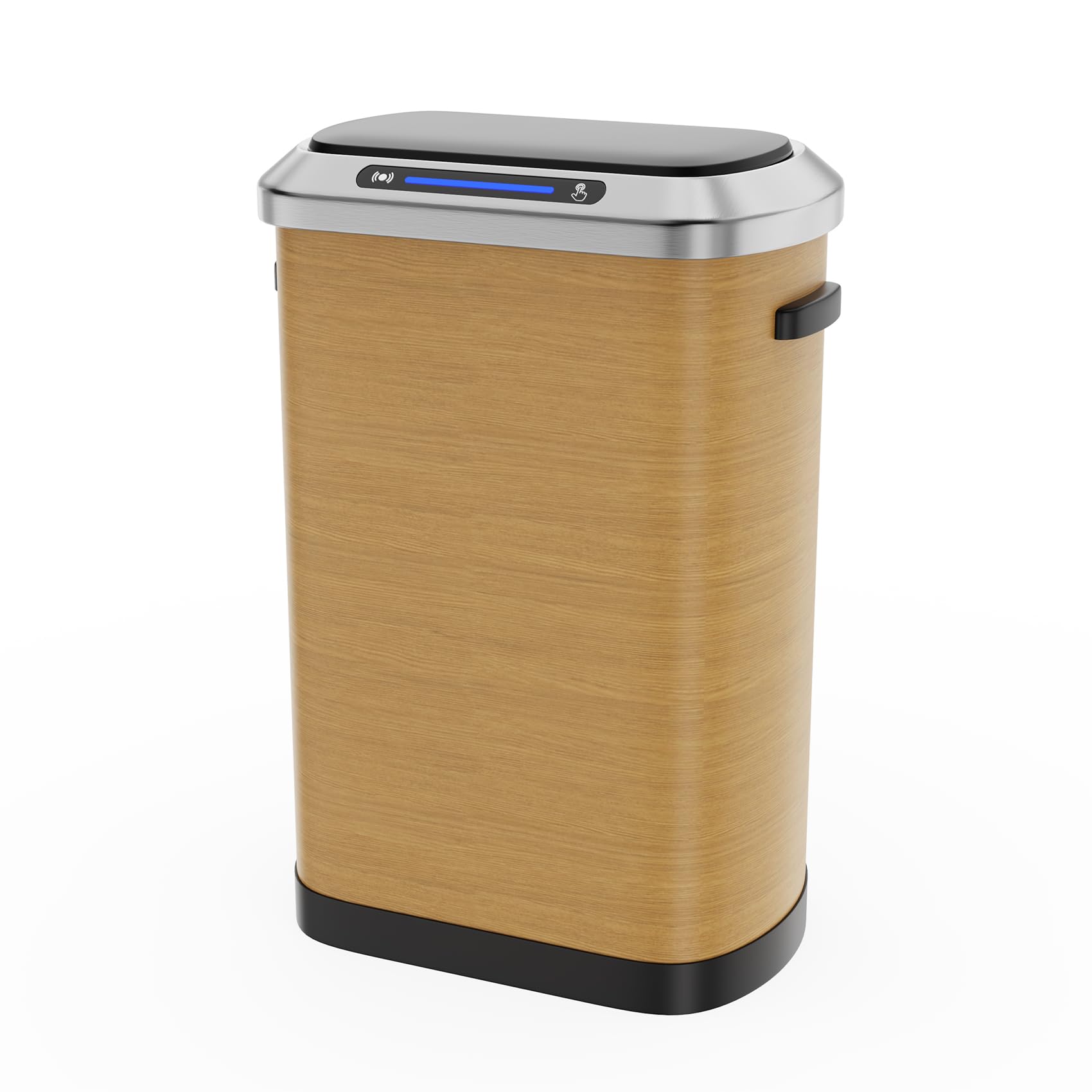 pouseayar 13 Gallon Smart Automatic Trash Can with Lid Stainless Steel Thickened Body Super Mute Sensor Lid with