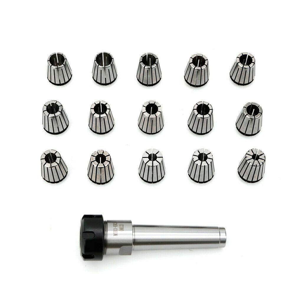 15 x zestaw tulejek zaciskowych uchwyt zaciskowy uchwyt zaciskowy z MK2 MK3 MK4 M10 M12 M16 ER25 zakres mocowania 2-16 mm (stożek: MK3)