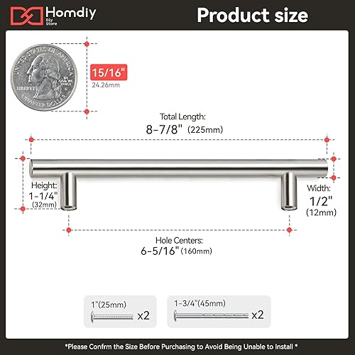 Miniatura 51 de homdiy - Tiradores de níquel cepillado para gabinetes, herraje para cajones y puertas de alacenas de cocina y baño, paquete de 40 tiradores, 3