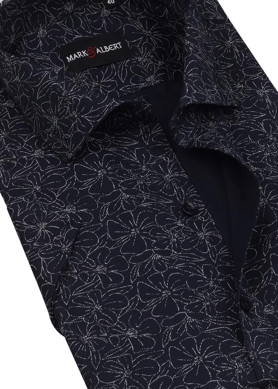 Image of MARK & ALBERT Men's 100% Cotton Printed Half Sleeves Regular Fit Shirt for Men