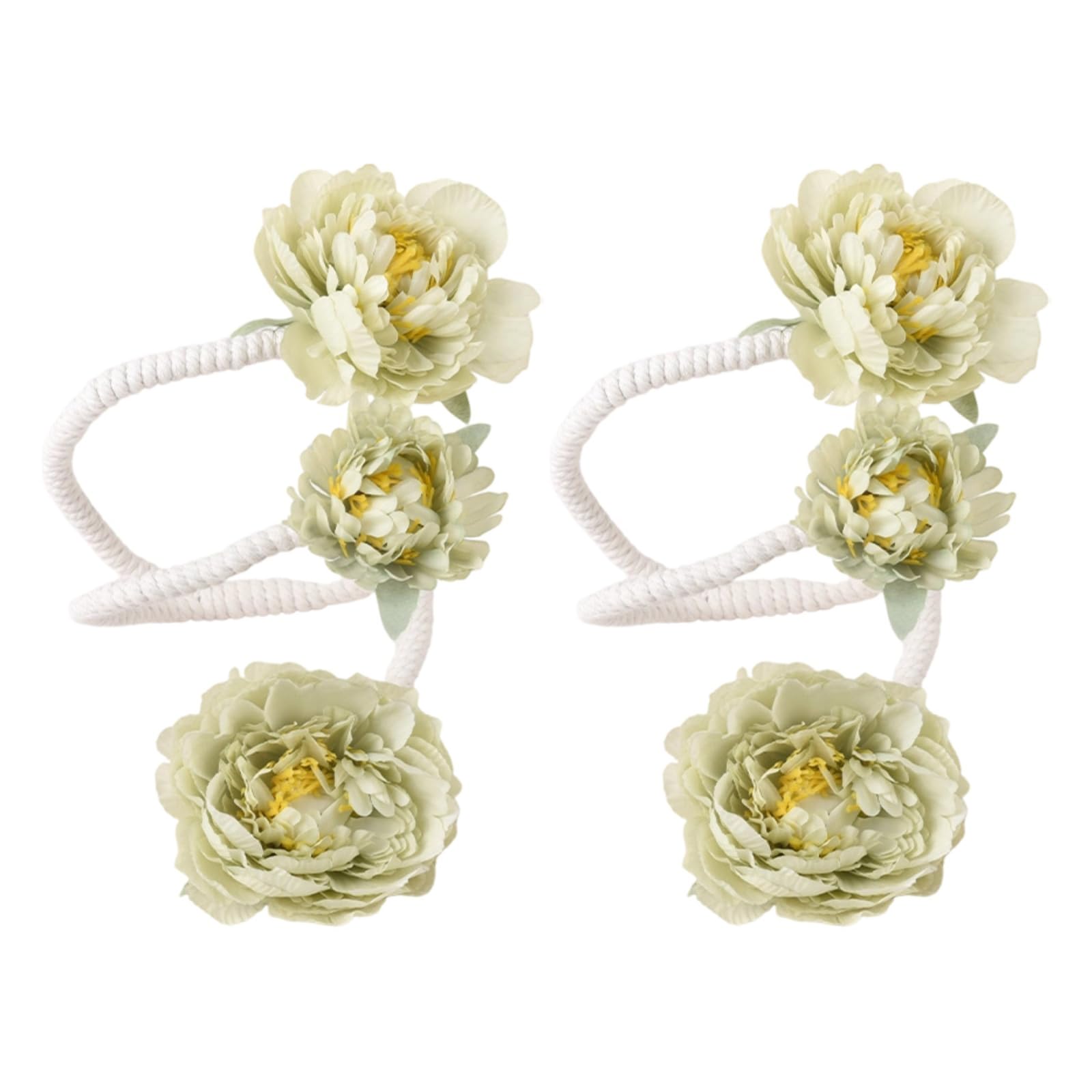 2Pcs Artistic Artificial Flower Curtain Buckle Adjustable Tiebacks for Home Decors Window Drapery Floral Holdbacks Tie Flower Curtain Tieback