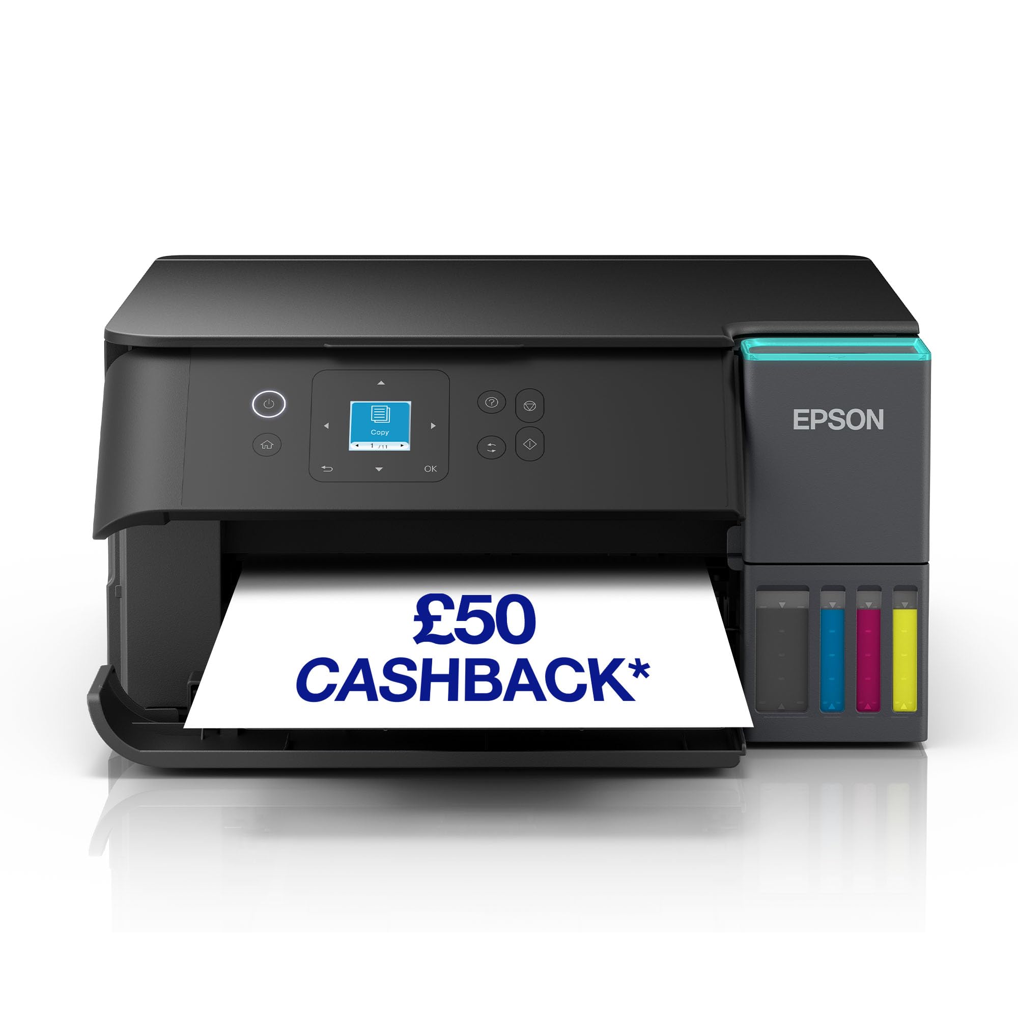 Epson EcoTank ET-2950 Ink Tank Printer | Busy Home Use | Wireless | A4 | Print, Copy, Scan | 3.7cm LCD Screen | Double-Sided Printing | Includes up to 3 Years of Ink