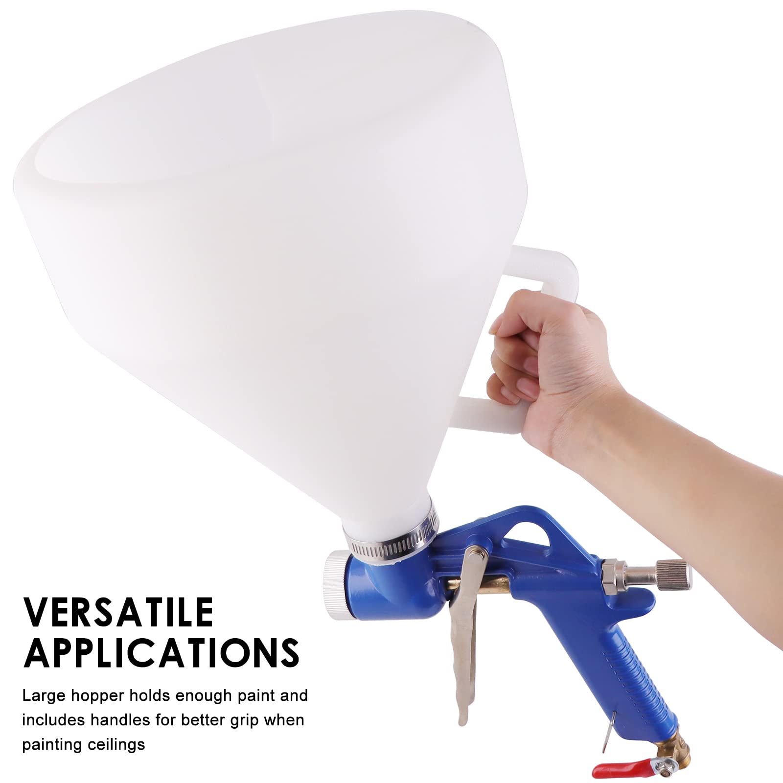 Drywall Hopper Spray Gun – 1.5 Gallon Texture Tool With 3 Nozzles For Stucco, Popcorn, Knockdown On Walls & Ceilings 3 thumbnail image