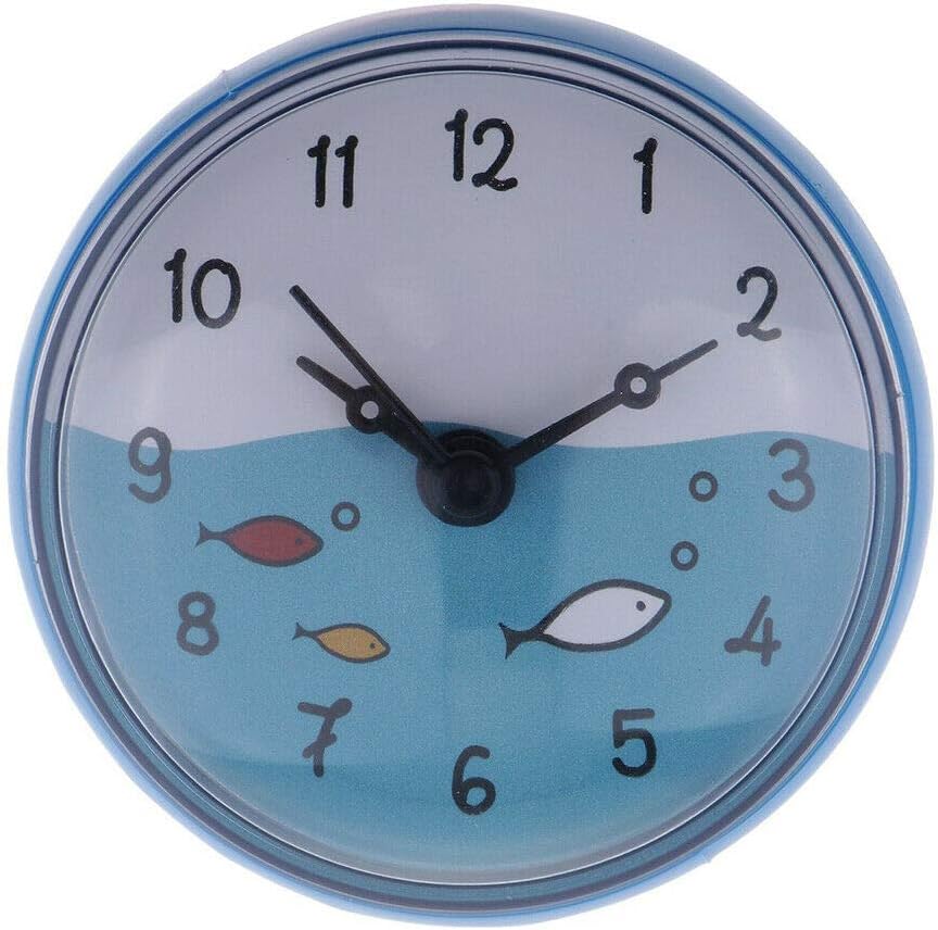 Home Decor Bathroom Kitchen Silicone Clock Waterproof Colorful Home Decoration Blue