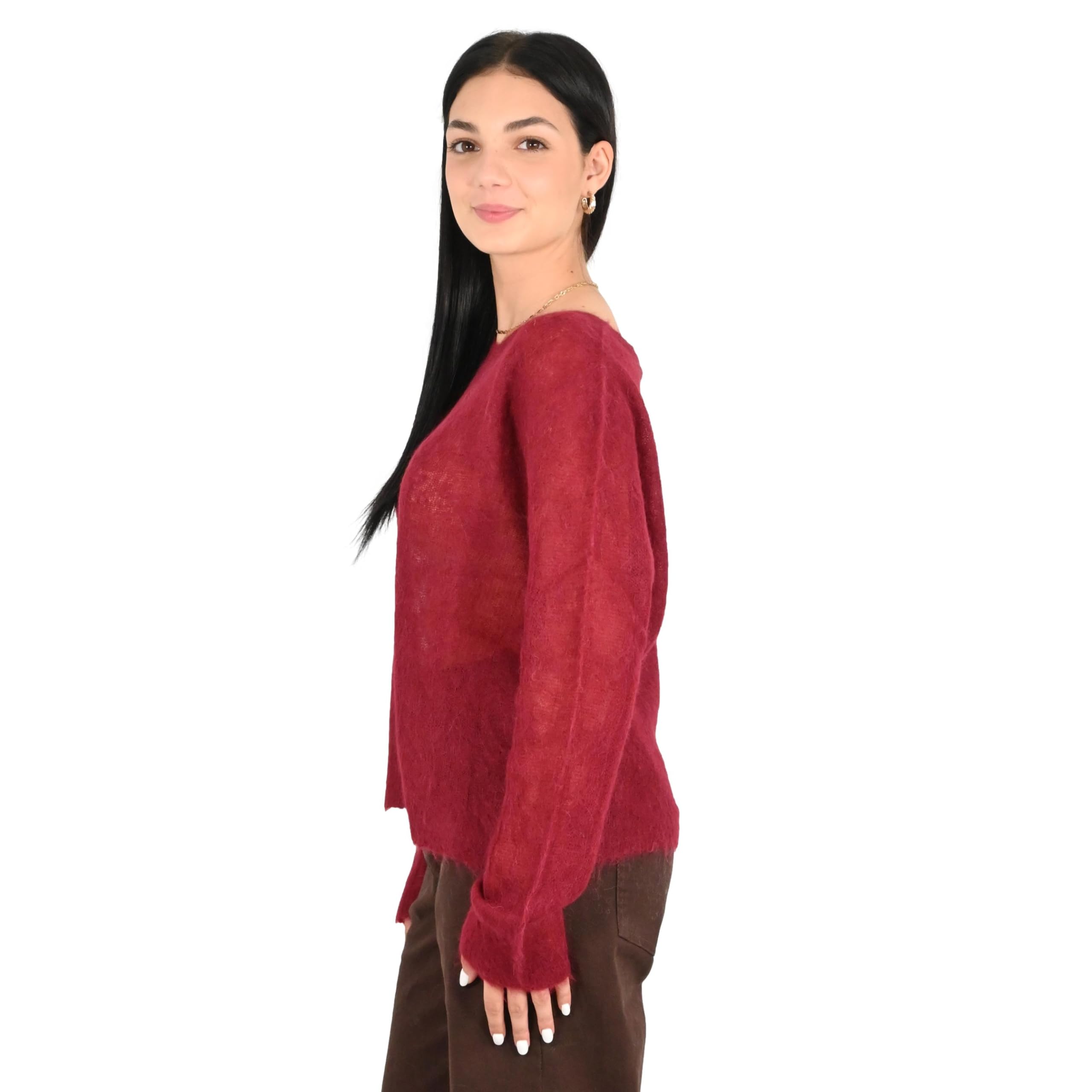 Kontatto maglia donna marsala 3M1768C