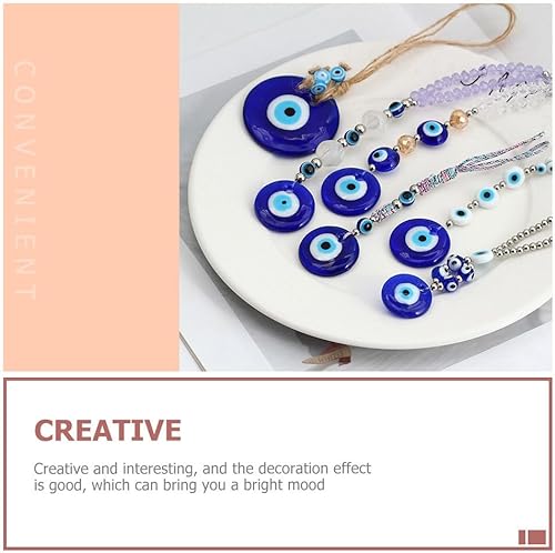 Miniatura 5 de KESYOO Llavero de ojo turco para colgar en el automóvil, adornos para colgar en el auto, color azul turco, dije de ojo malvado, llavero, adorno