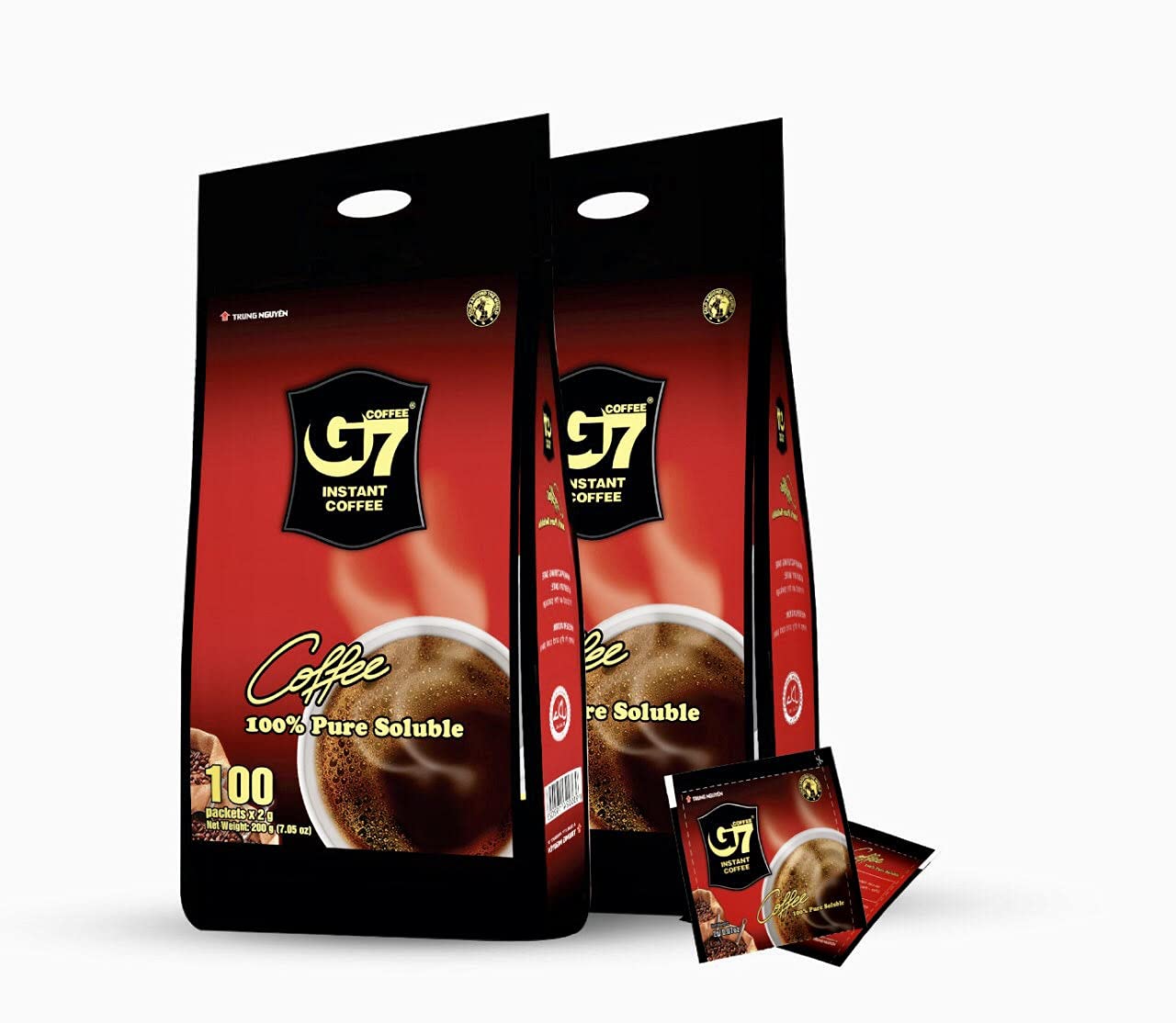 G 7 INSTANT COFFEE G7- Trung Nguyen Instant Ground 100% Vietnamese Black Soluble Coffee- Medium Roast-Arabica And Robusta Blend- 2Gram Sachet -100 Sachet.- 200 Gram (B096XSTBL3) Amazon Price History, Amazon Price Tracker